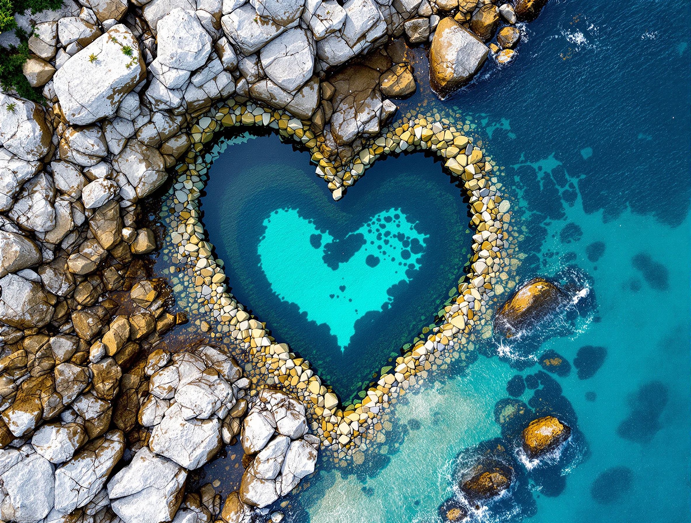 ハート型の潮だまり