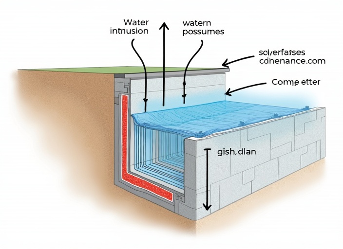 Diagram showing how water enters a basement foundation in BC