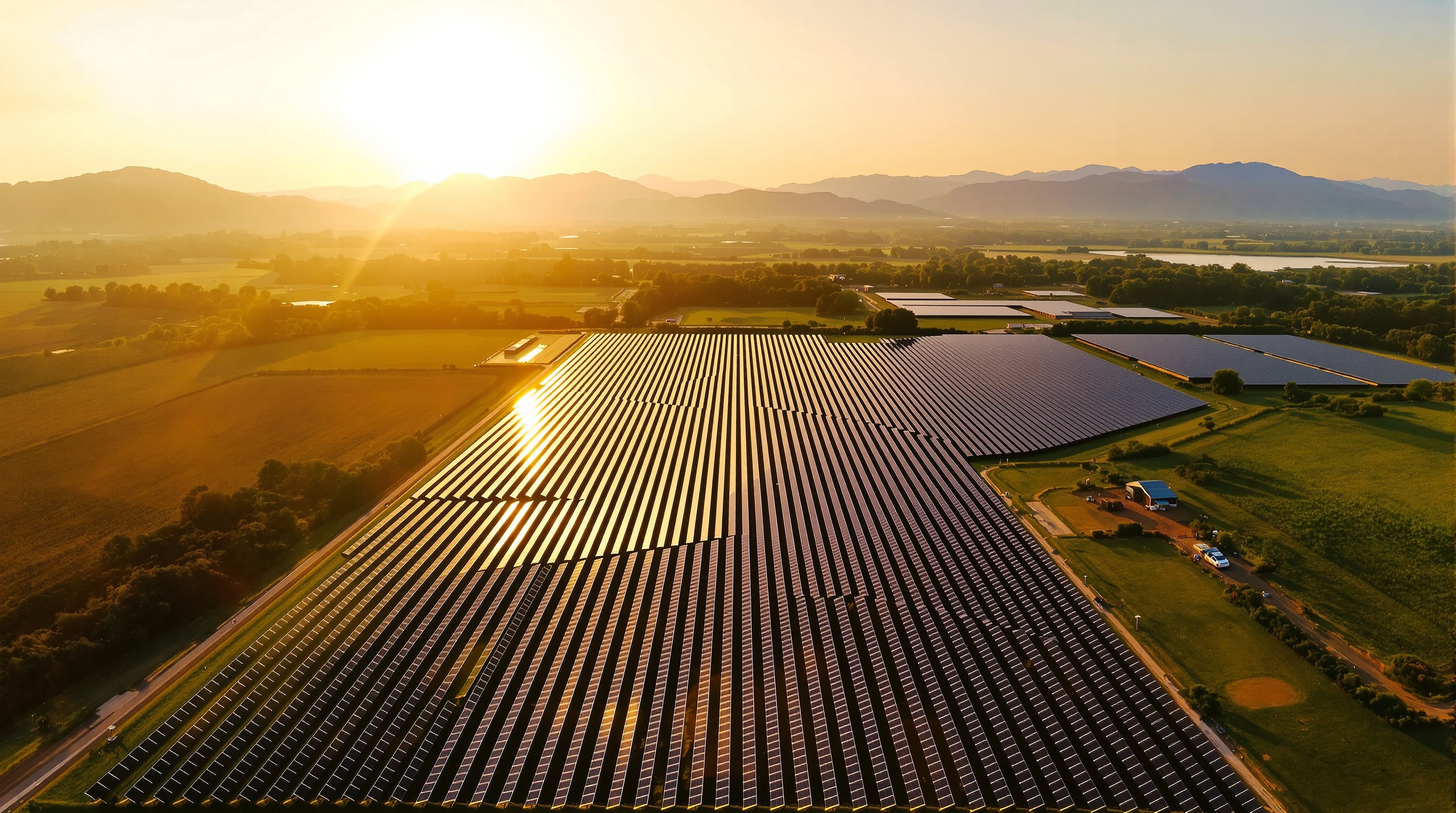 SolarToken - Invest in Solar Energy Projects Across India Solar farm aerial view