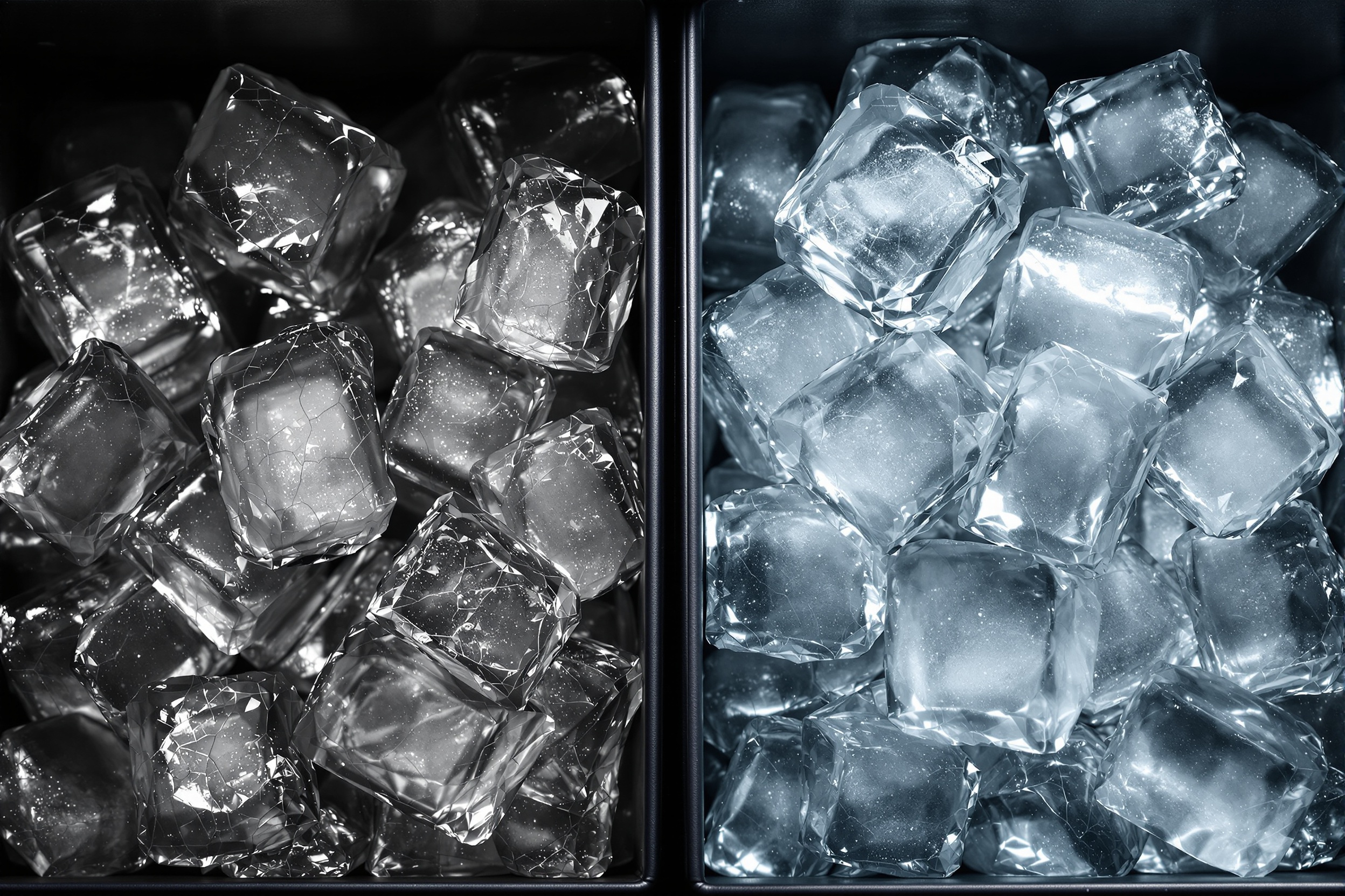 Bad ice vs good ice comparison
