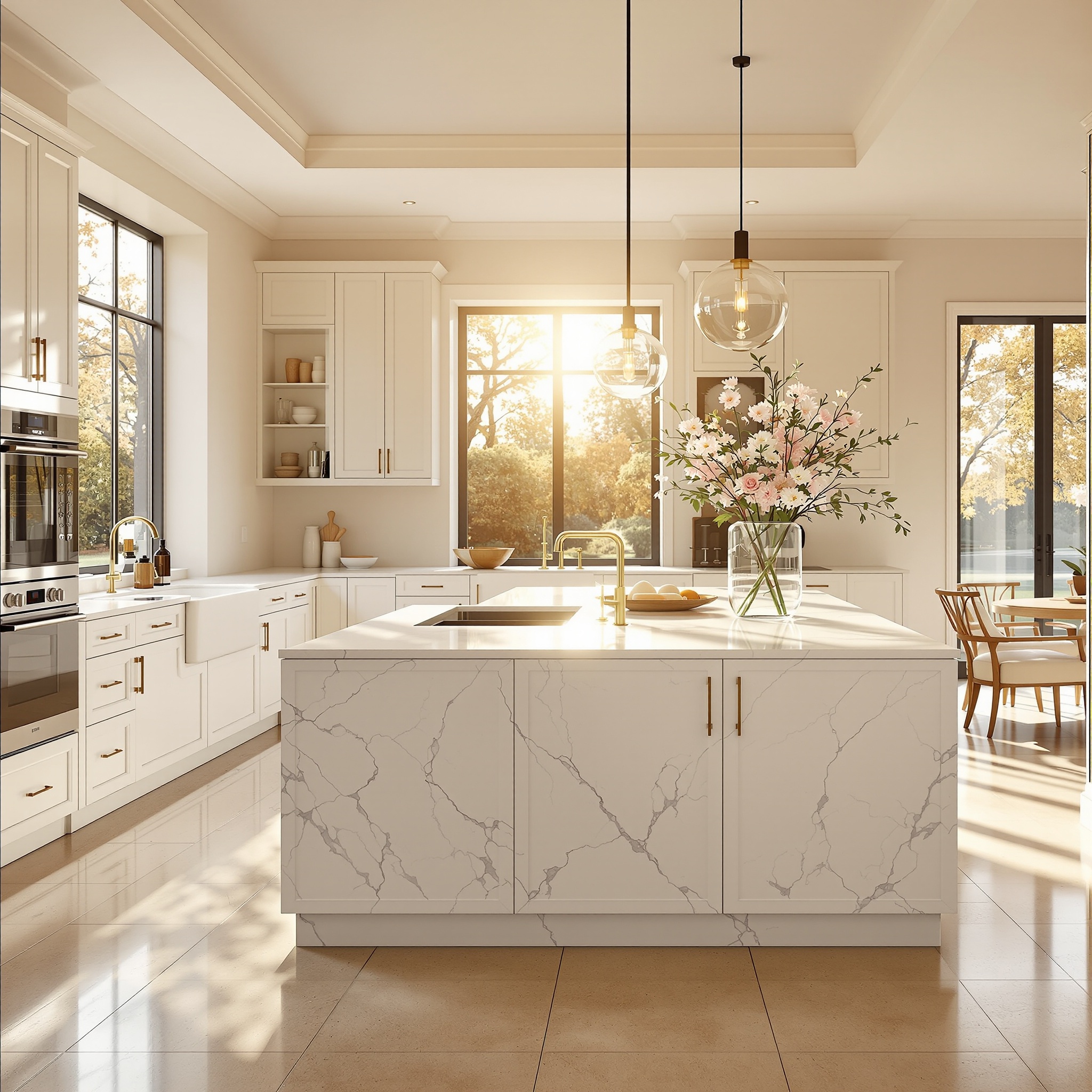 Spotless kitchen island