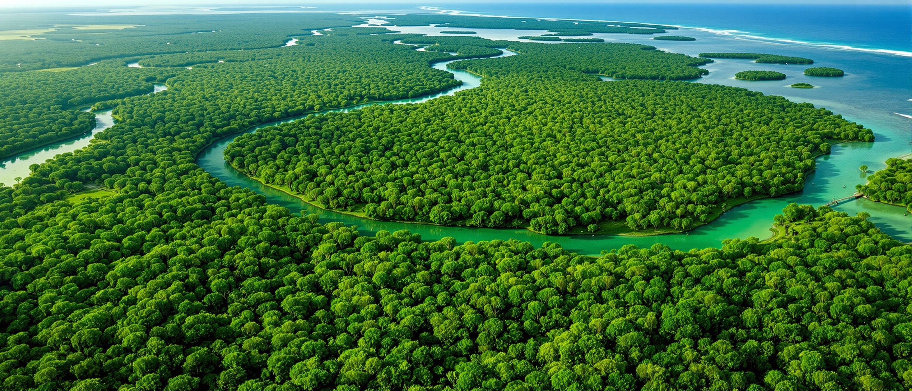 Aerial mangrove forest Kenya