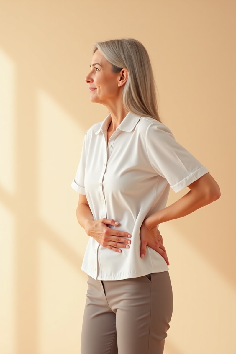 腰痛に悩む女性