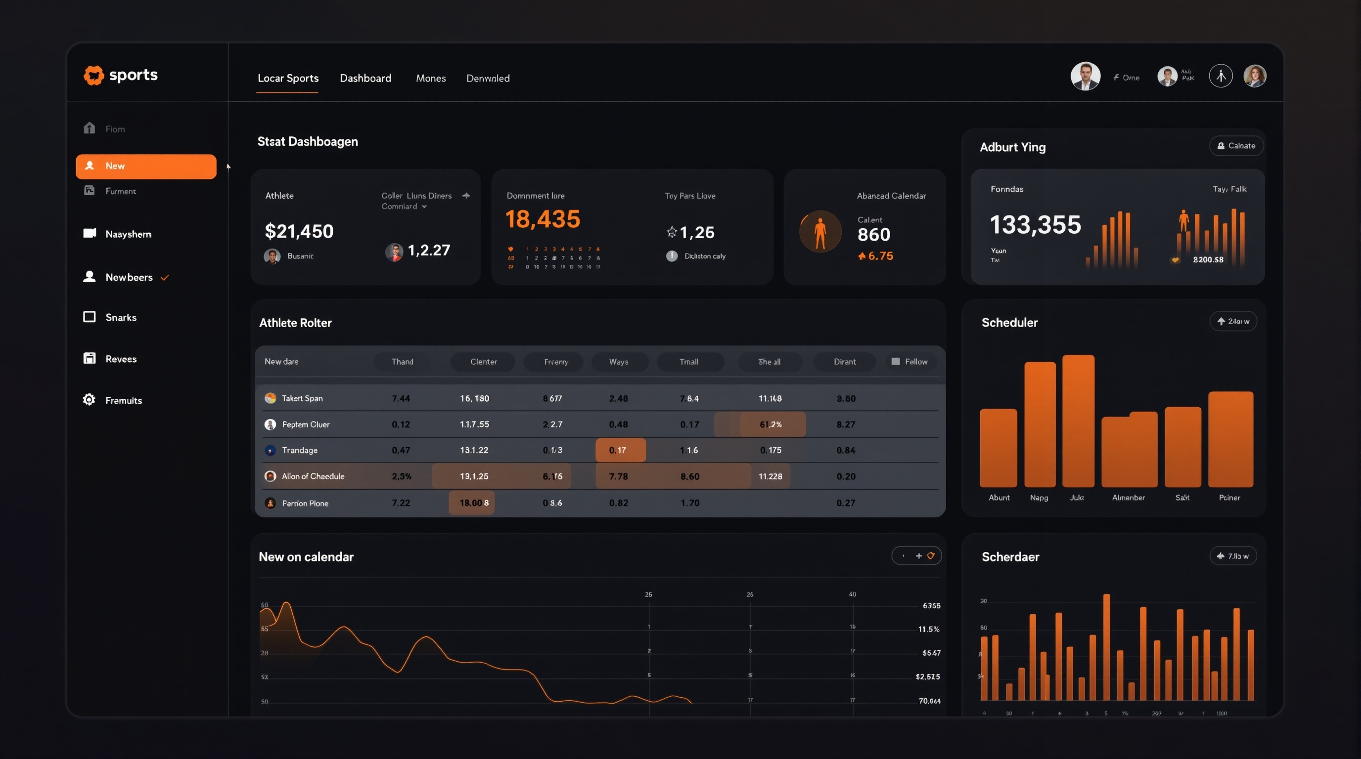 Shpace Sports OS Dashboard