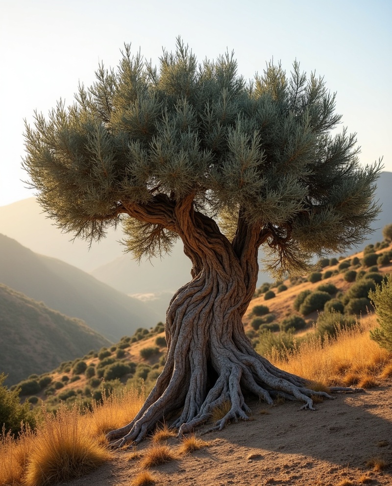 Ancient wild olive tree in Tunisia