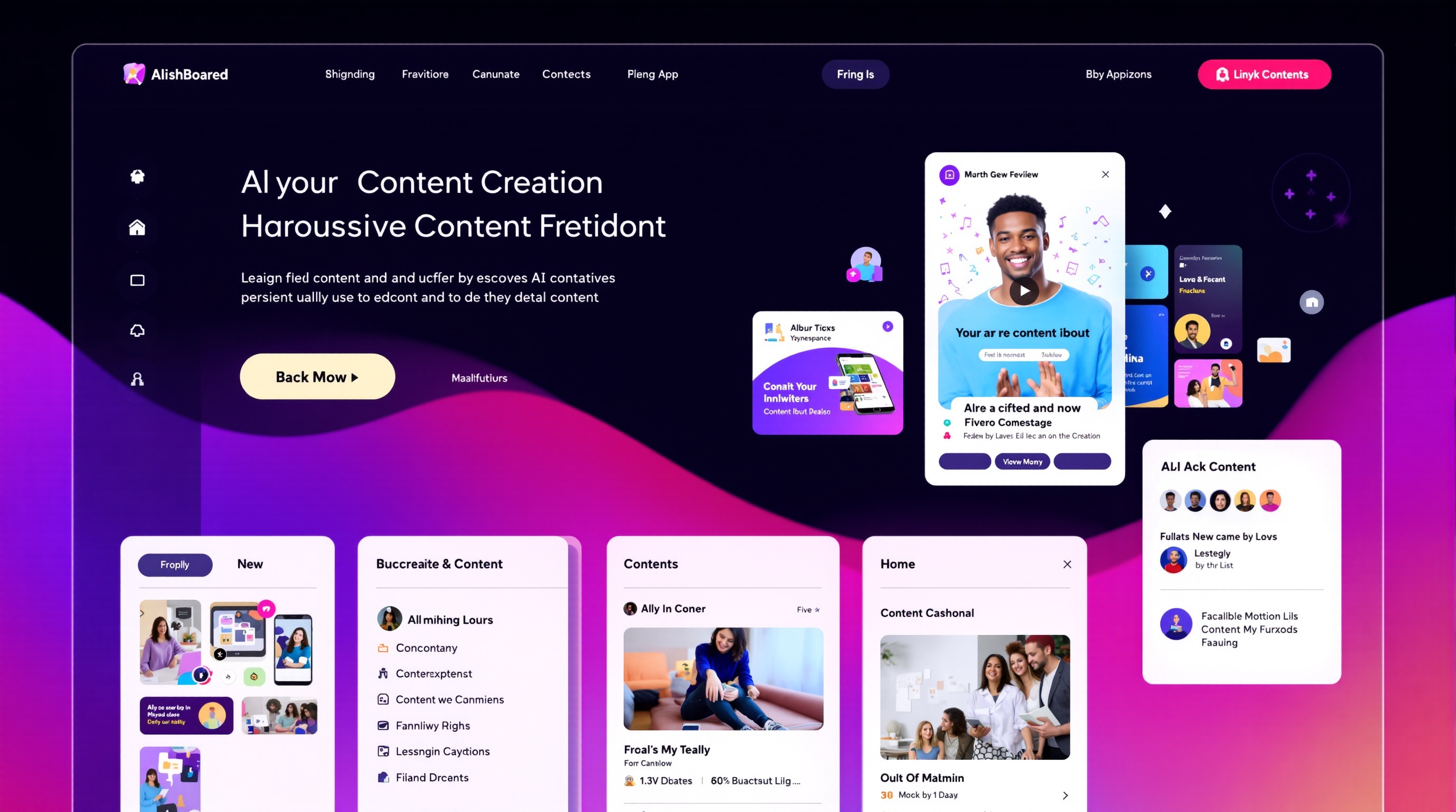 Scriptly AI dashboard interface showing content generation tools