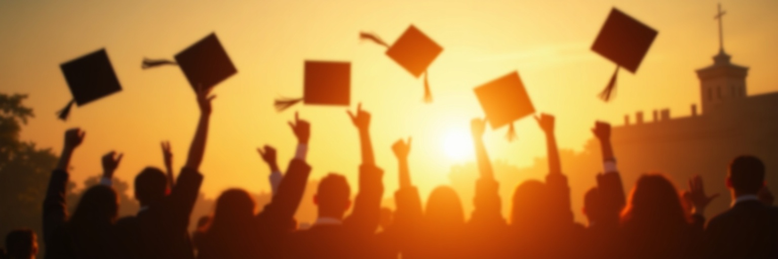 Students celebrating graduation