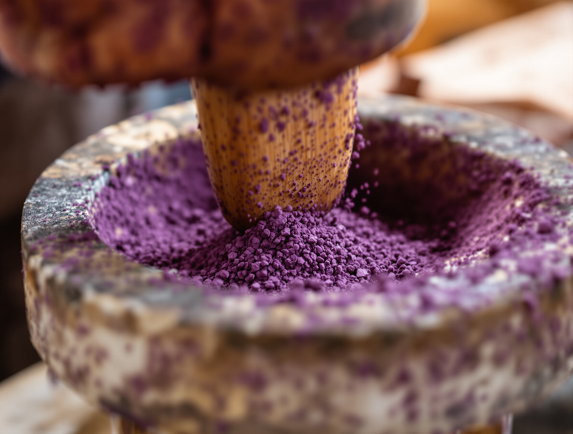 Stone milling ube powder