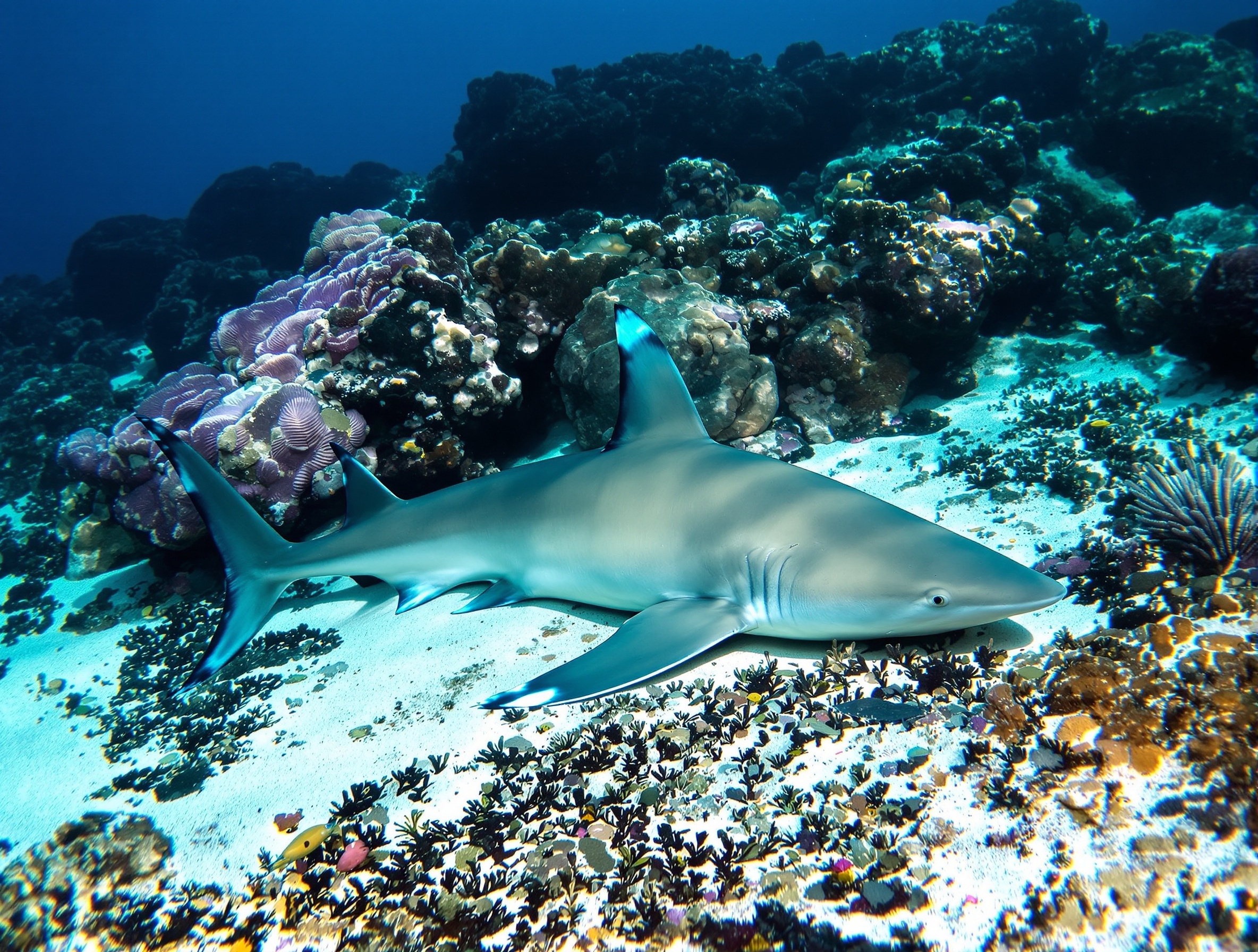 Whitetip Reef Sharks at Beaver Reef, Great Barrier Reef near Mission Beach