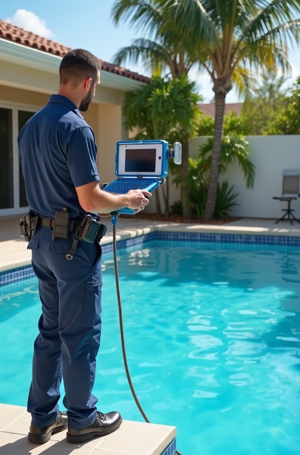 Professional Pool Leak Detection Technician