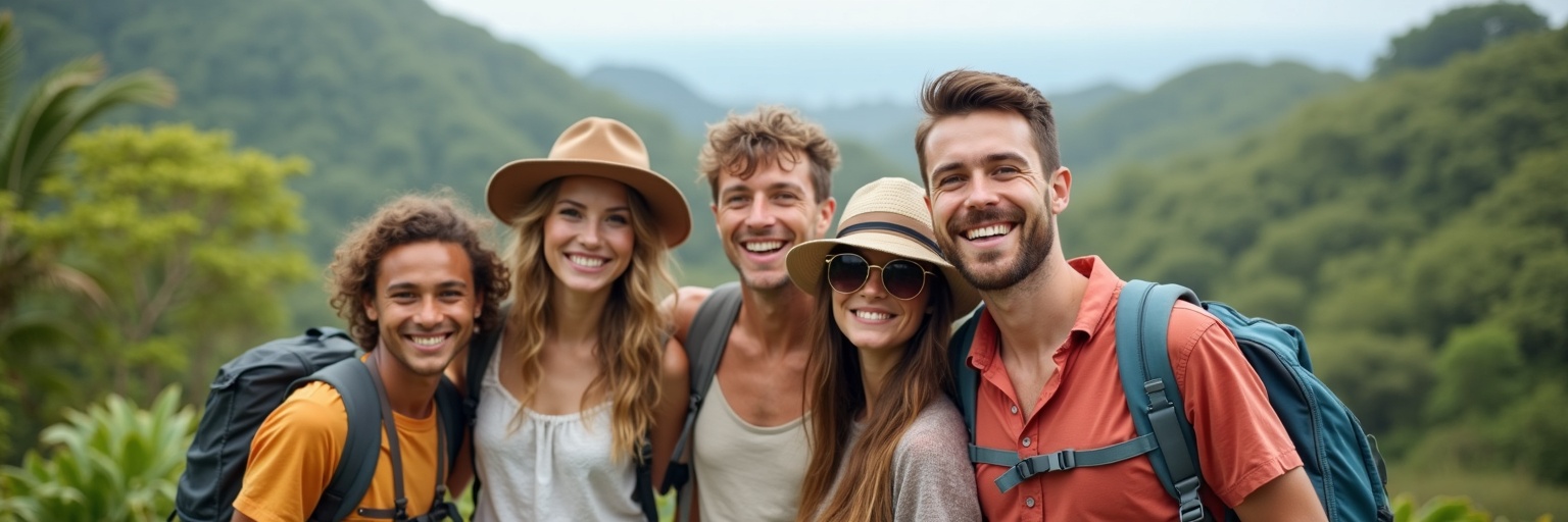 Viajeros felices en Costa Rica