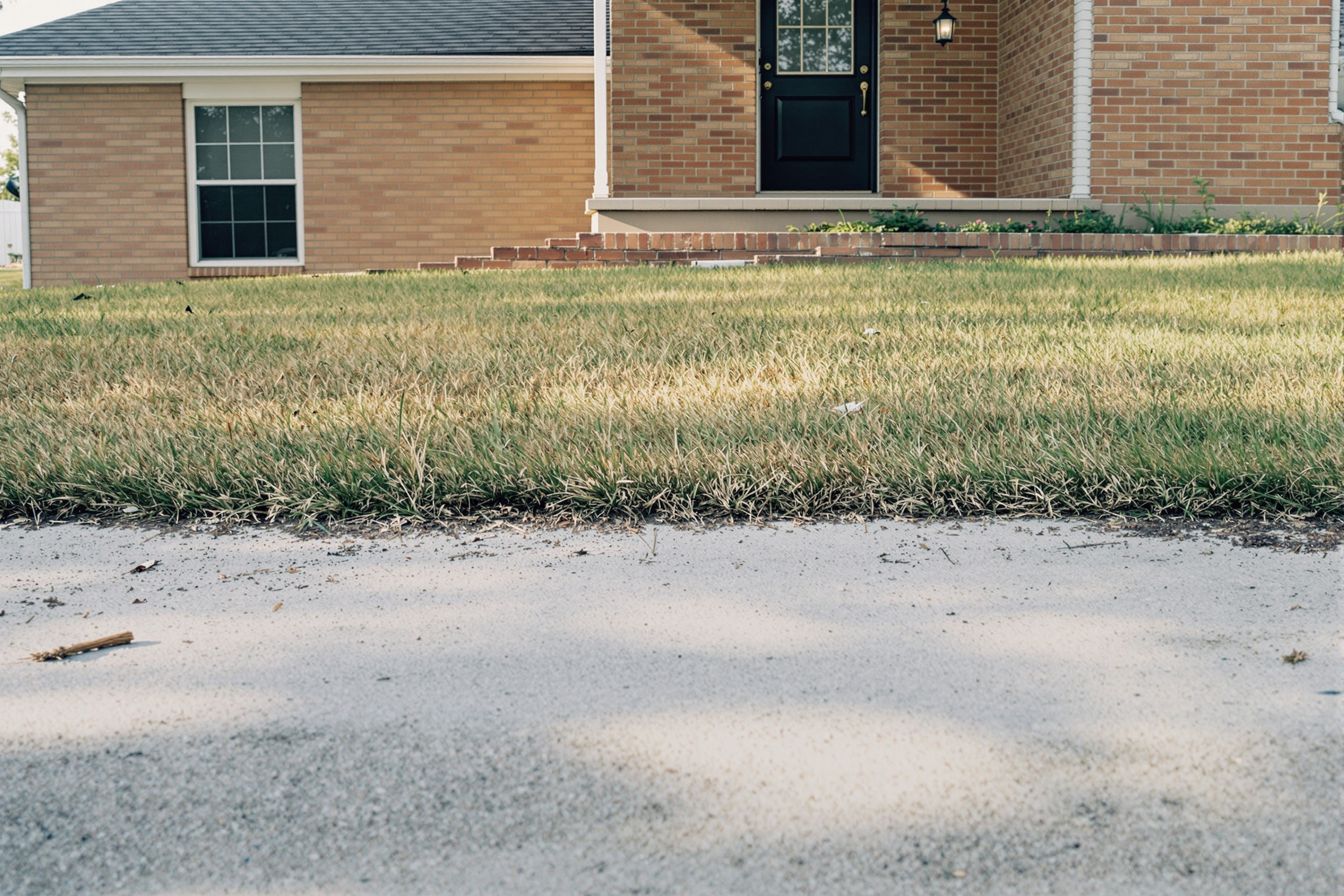 Before: Premium Front Yard Landscape Design Before Premium Front Yard Landscape Design - Lawn and landscape condition before P3's Landscaping professional services in Owasso Oklahoma