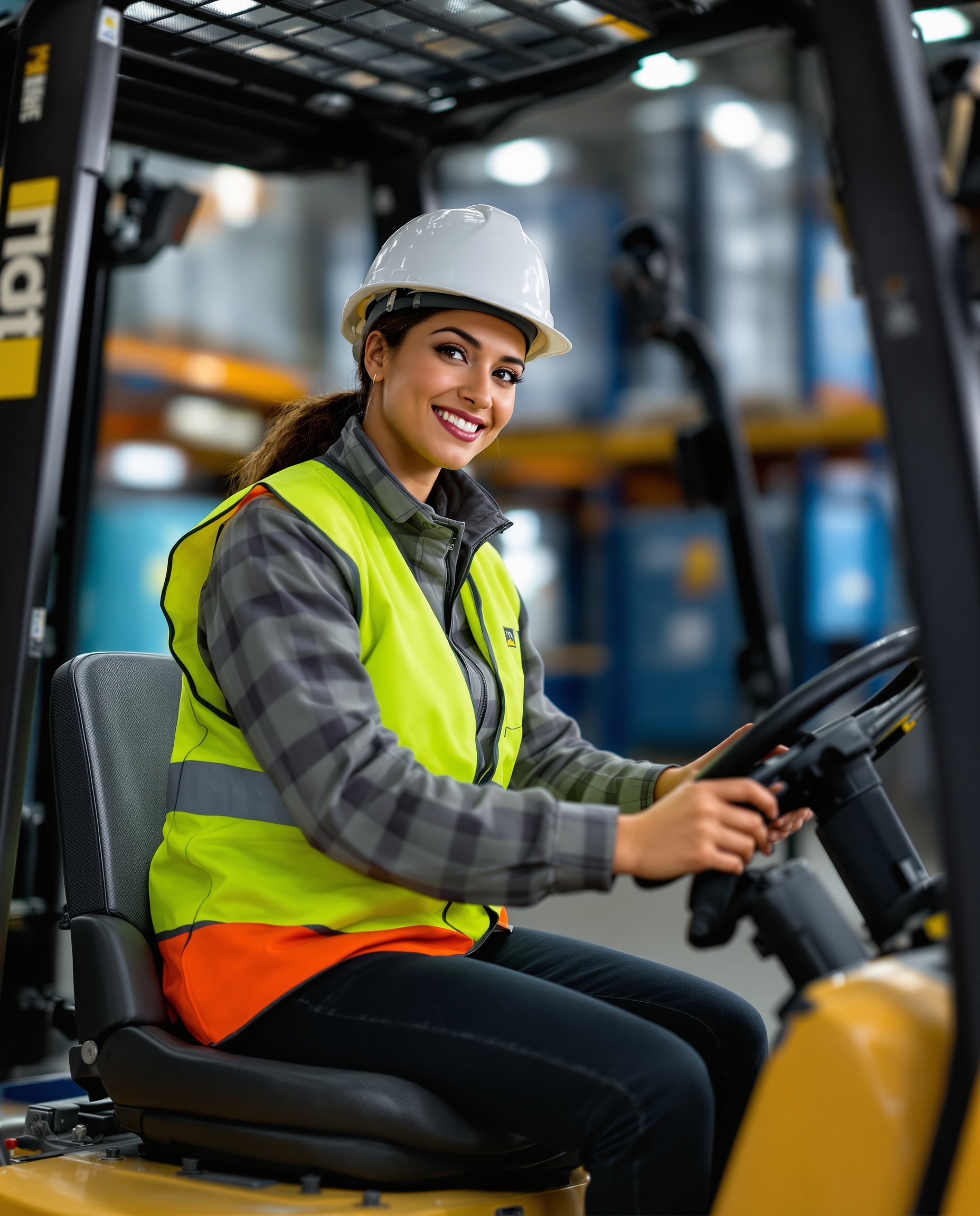 Operadora mujer peruana certificada con EPP completo