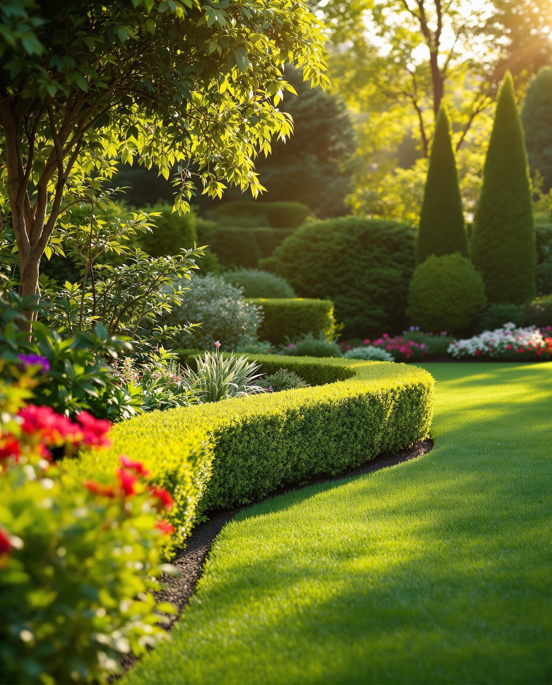 Professional landscaping team at work