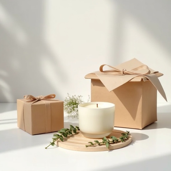 Ekologiškas žvakių pakavimas - natūralus popierius ir kartonas