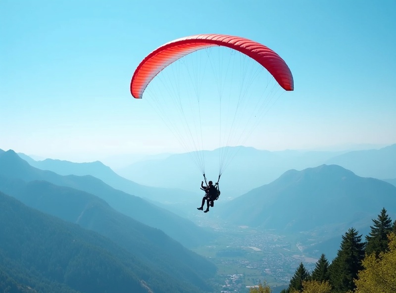 Tandem paragliding over mountains