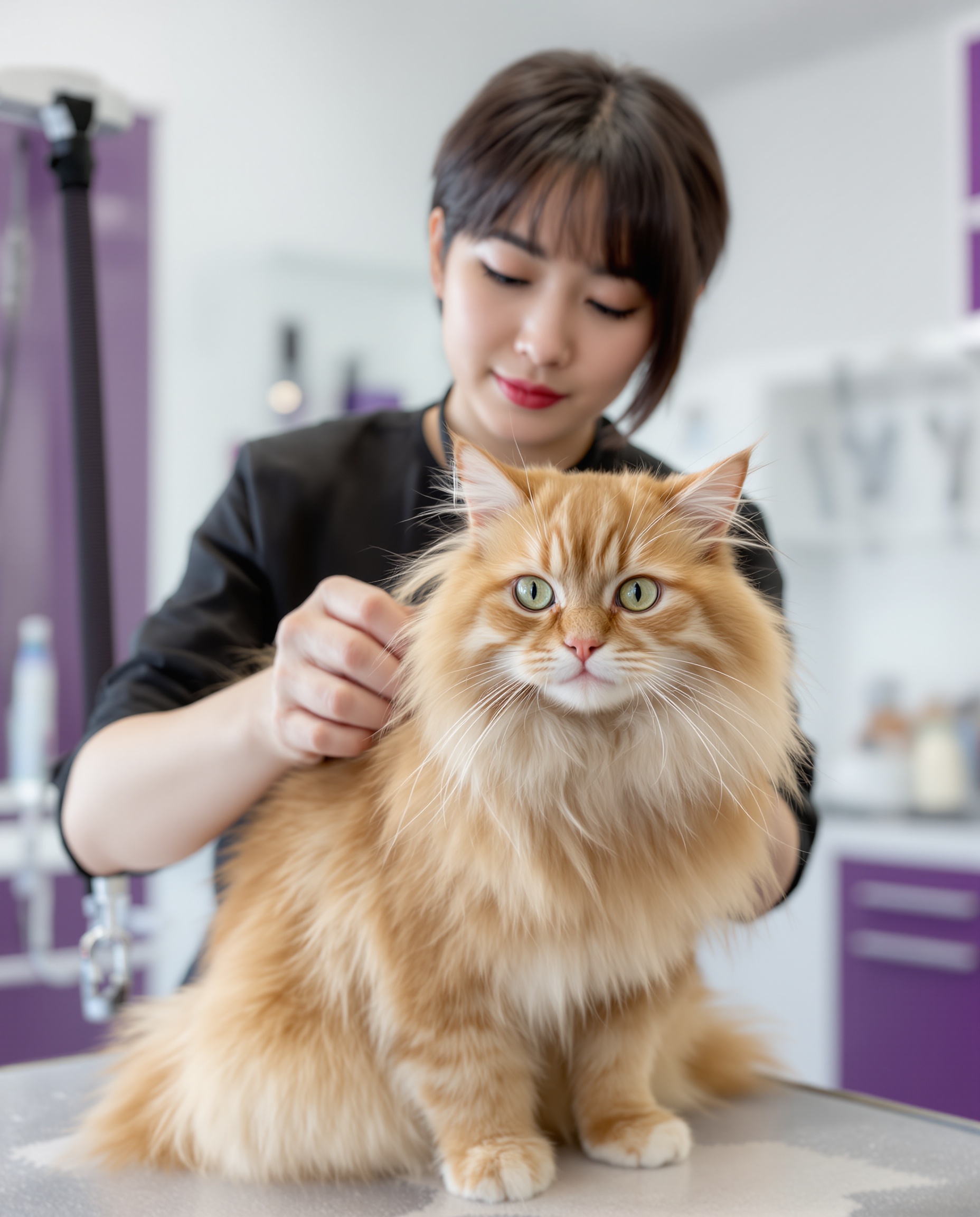 한국인 전문 고양이 미용사의 핸들링 기술