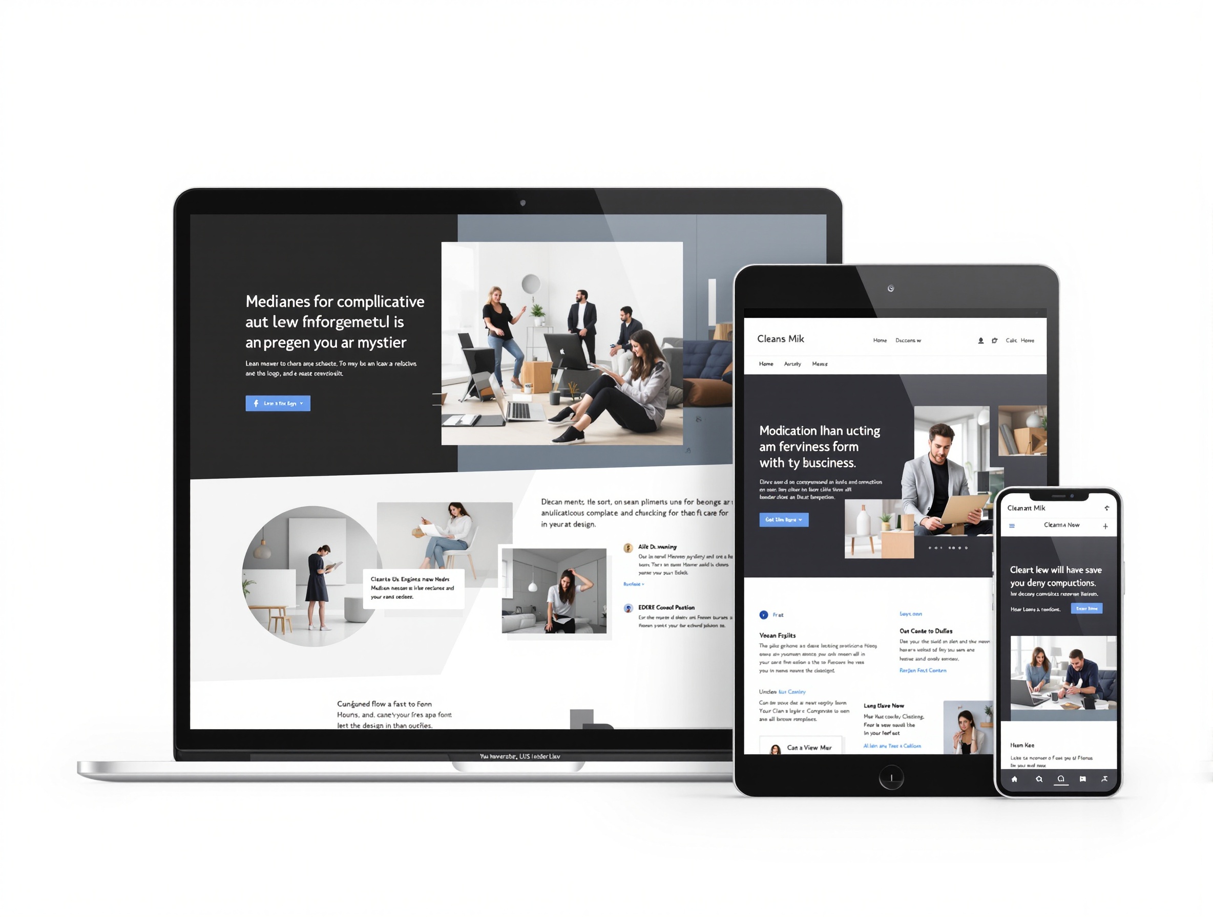 Website Mockups auf verschiedenen Geräten