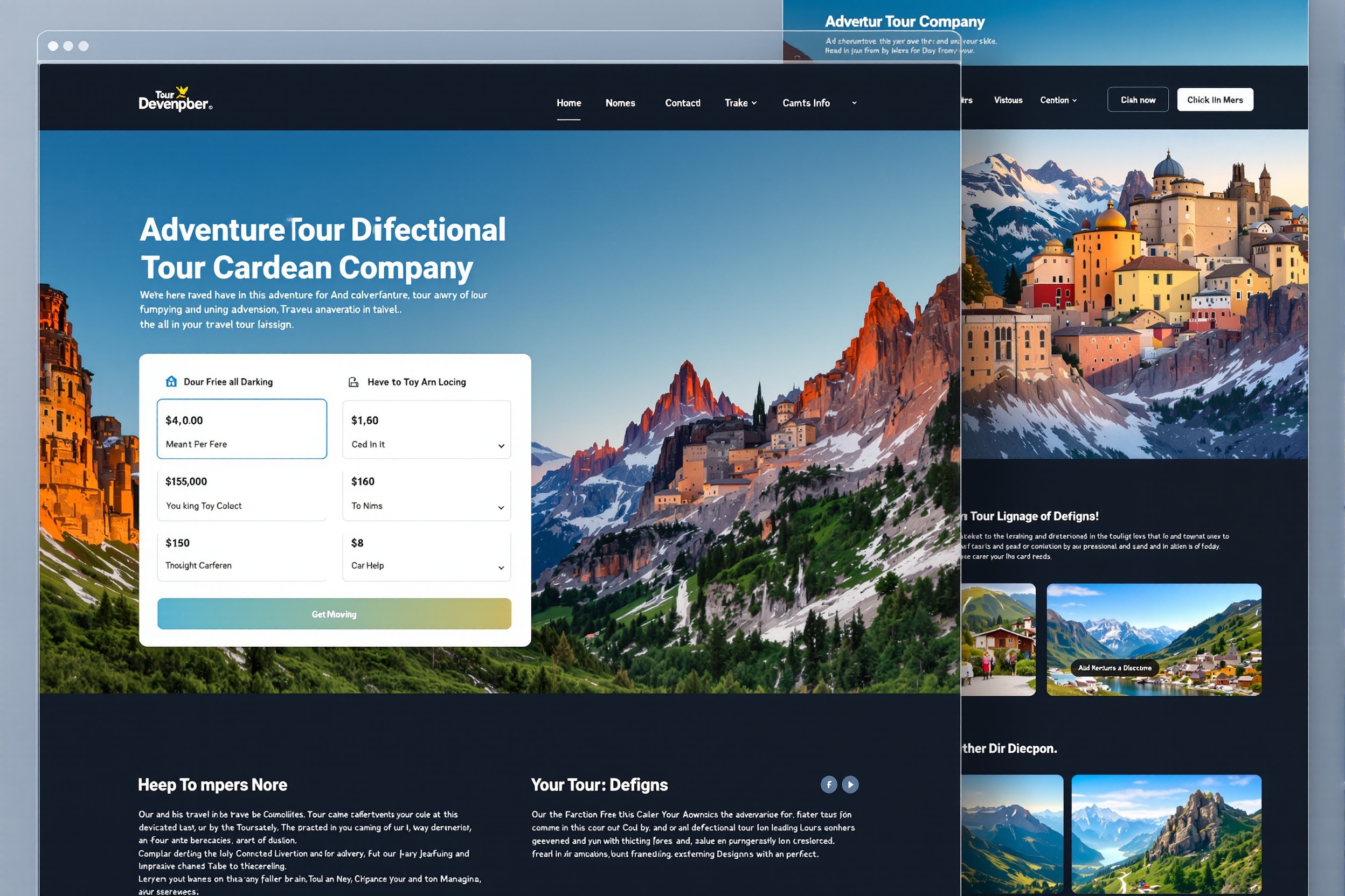 Tour company website redesign