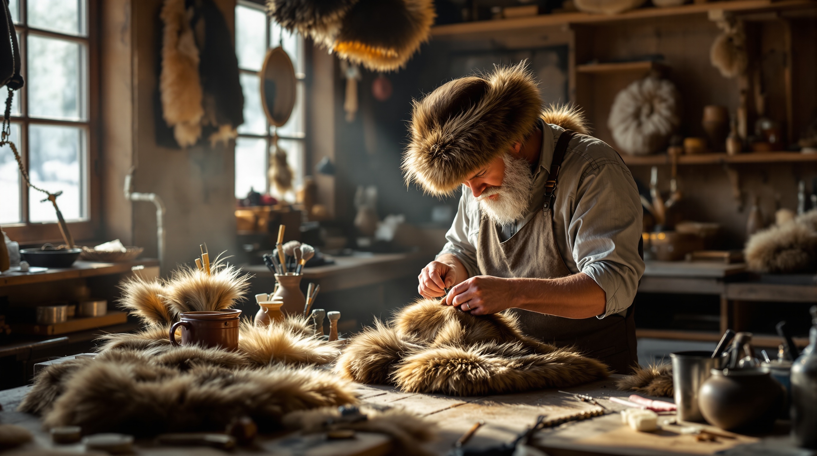 Handcrafting fur hats