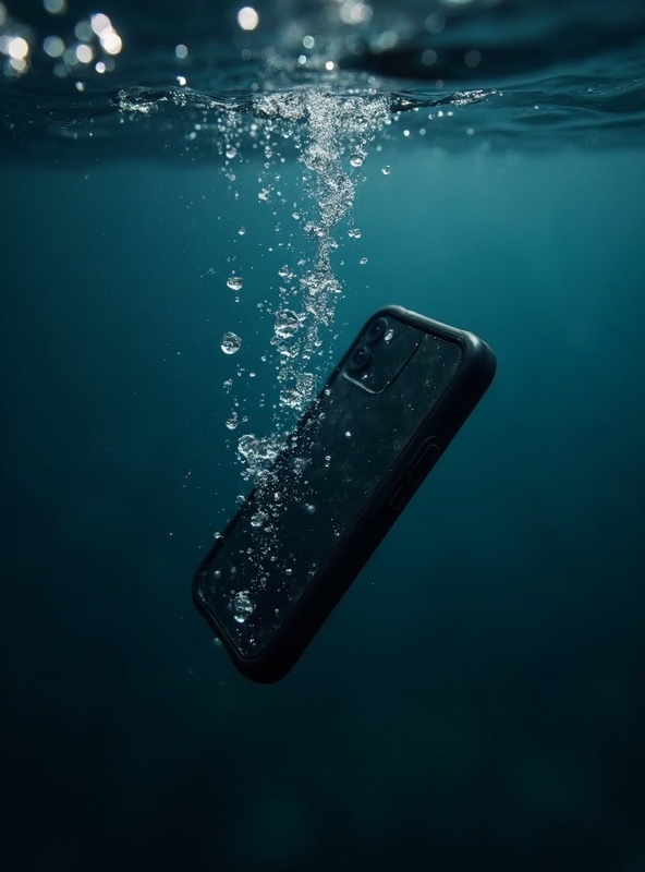 Recuperação de celular em lago