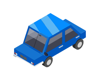 Isometric blue car