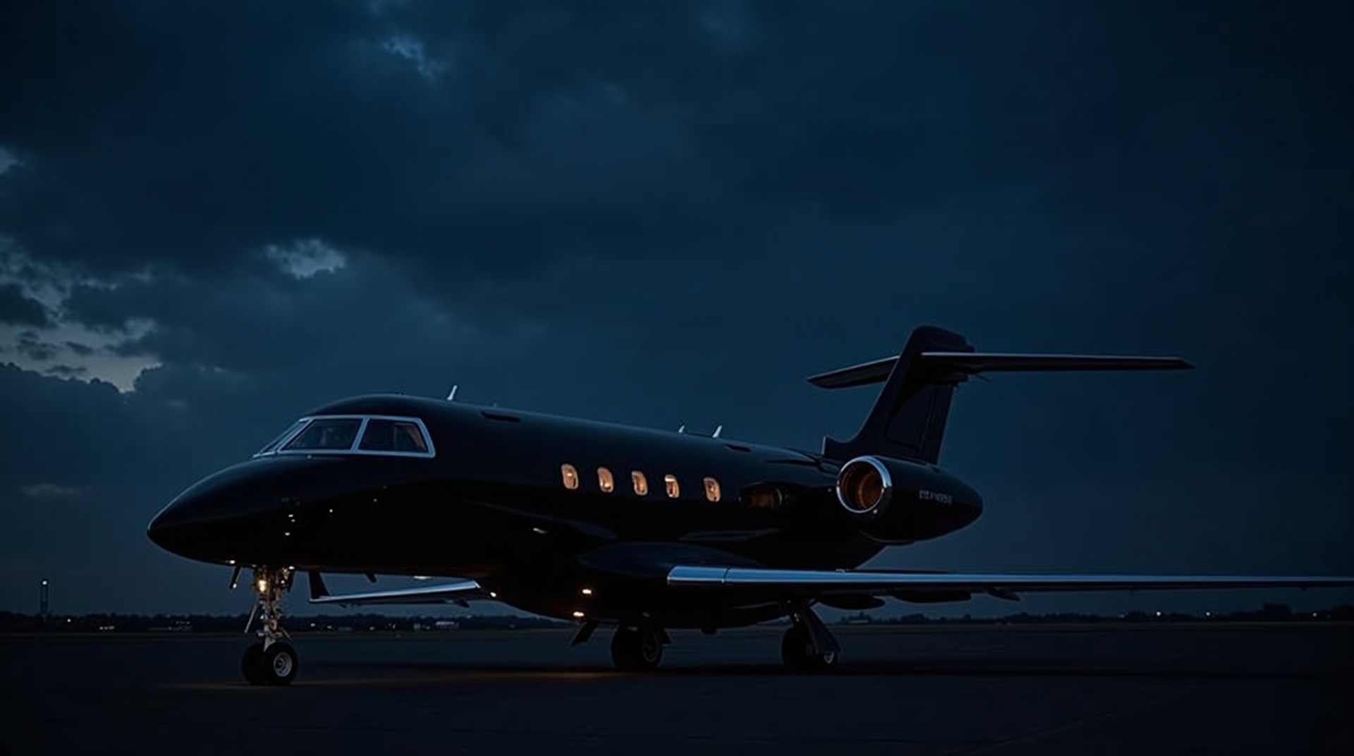 Luxury Black Private Jet