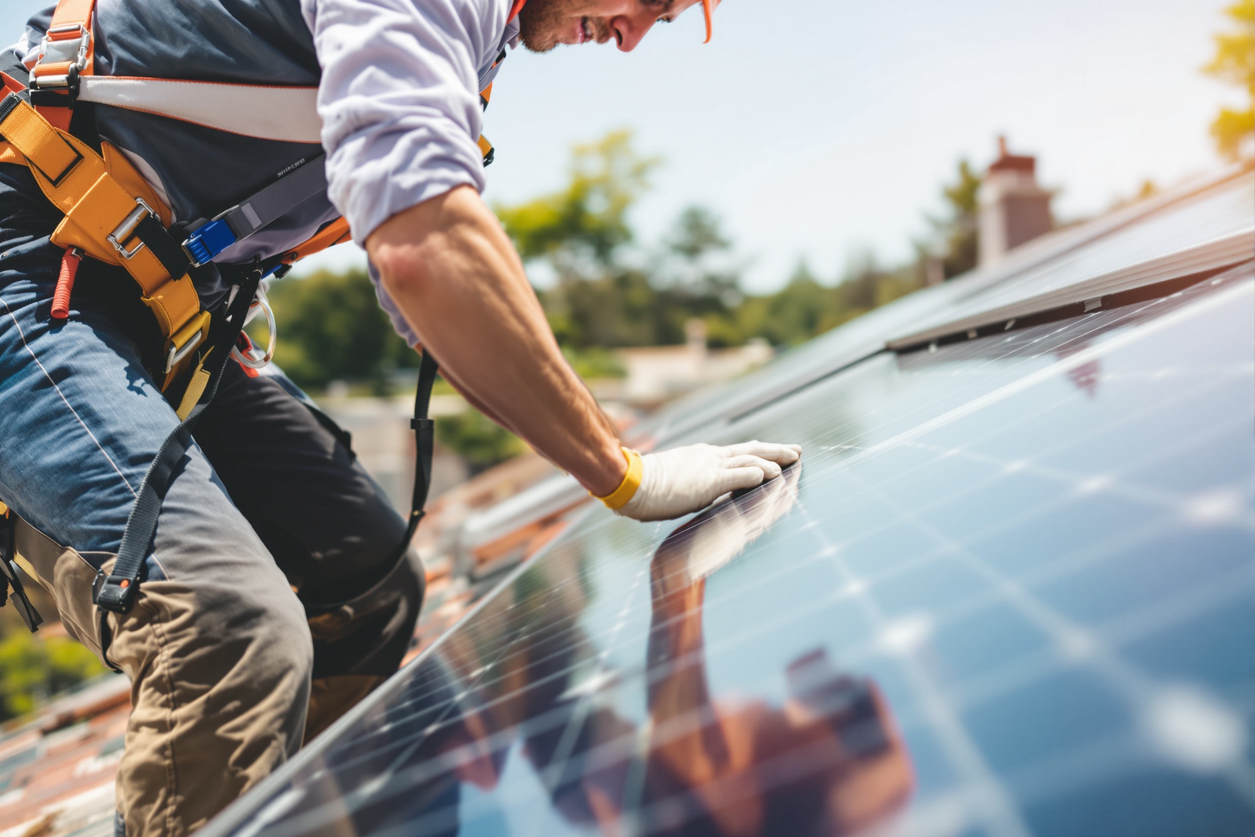 Solar technician at work
