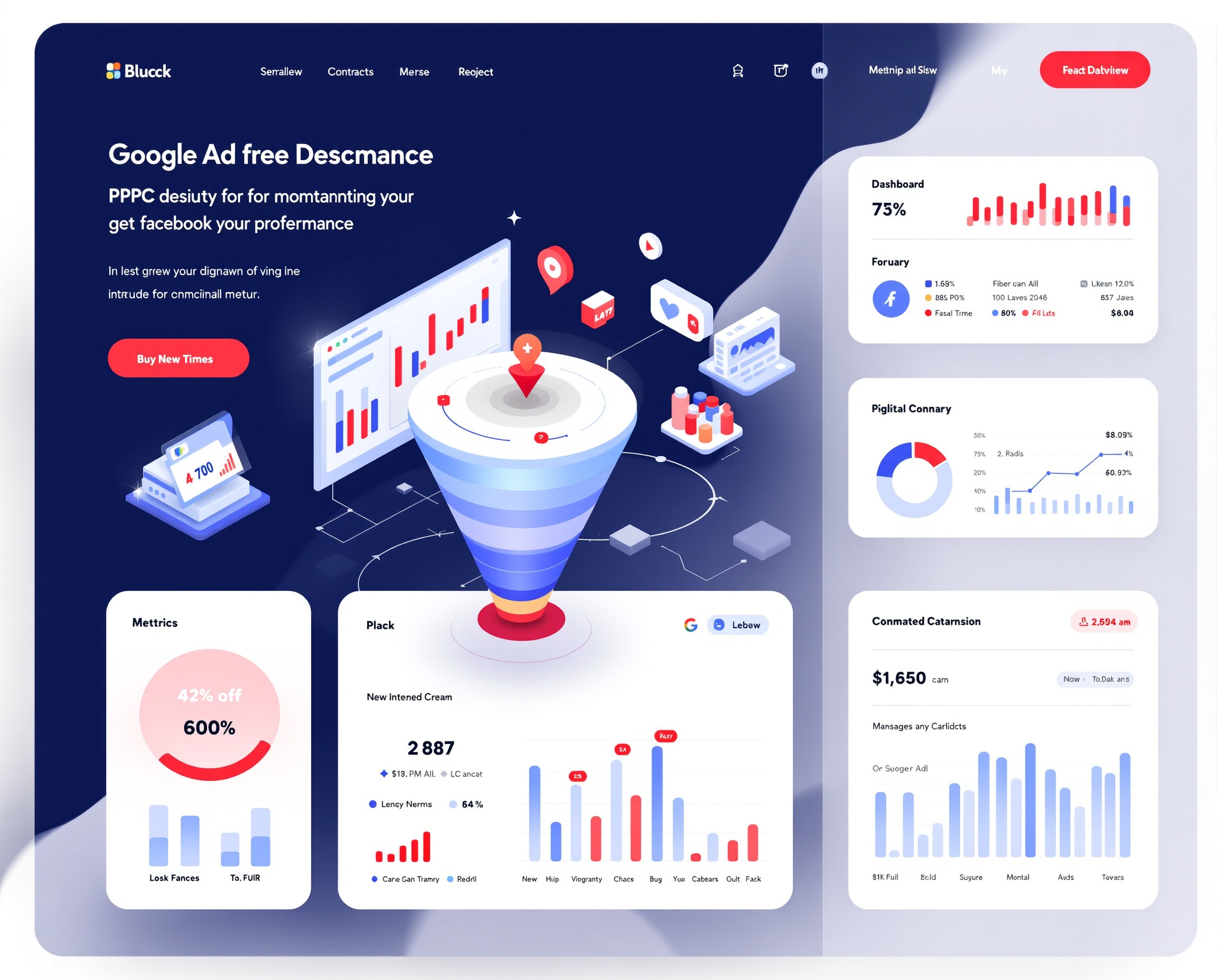 PPC Management Dashboard — Digital Minds PPC advertising dashboard showing Google Ads and Facebook campaign performance for Warminster PA businesses