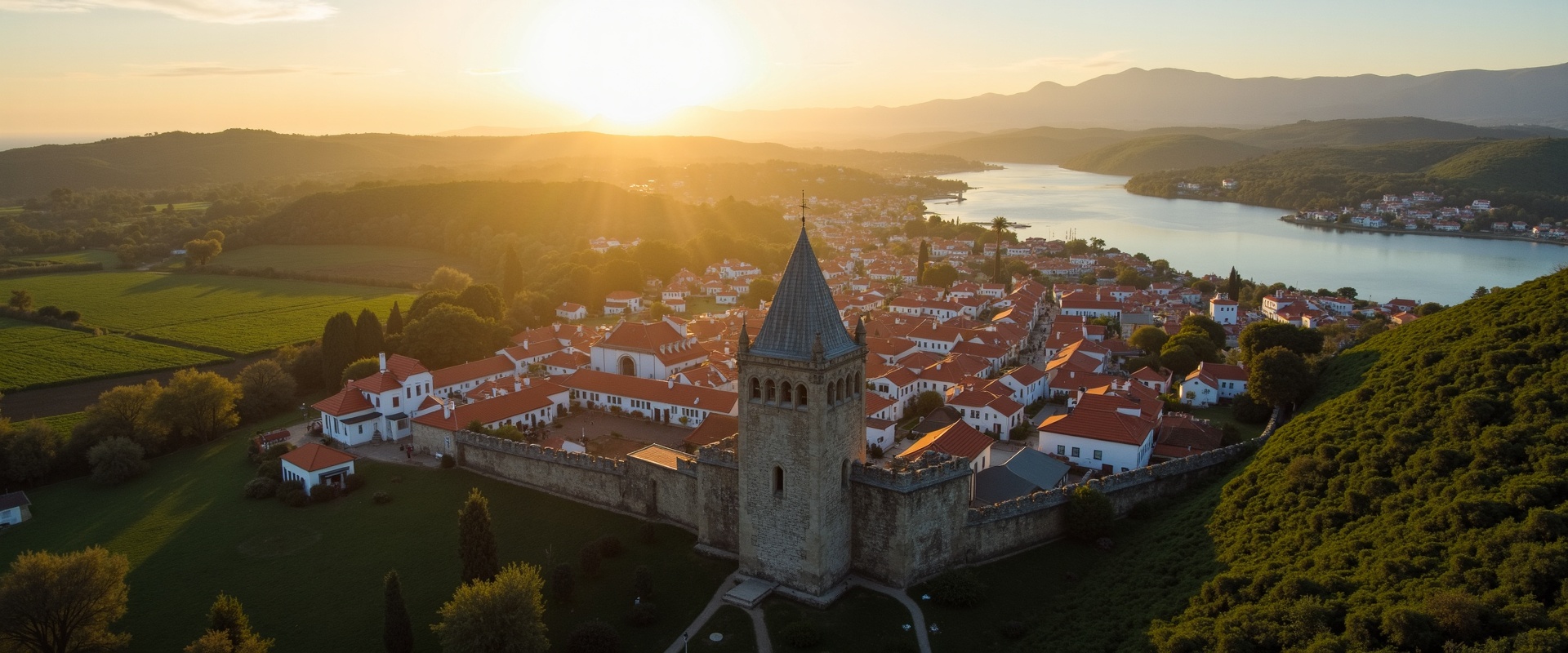 Vista aérea de Caminha, Alto Minho