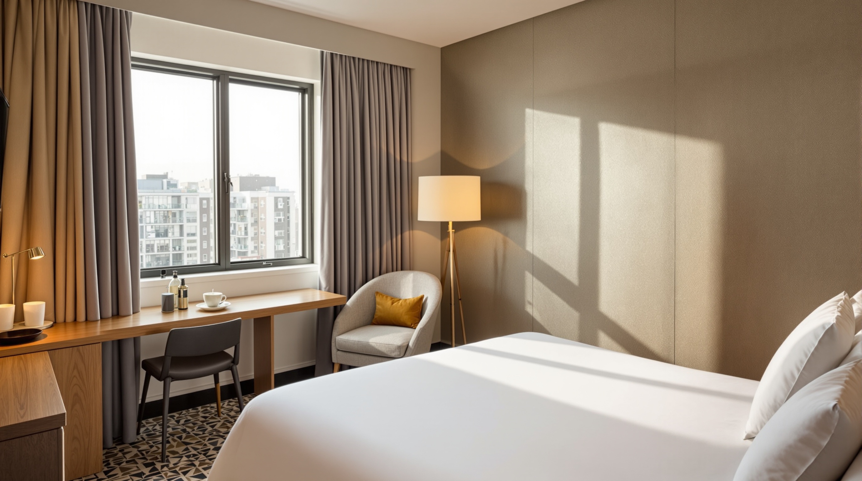 Hotel room in Southampton before cruise departure