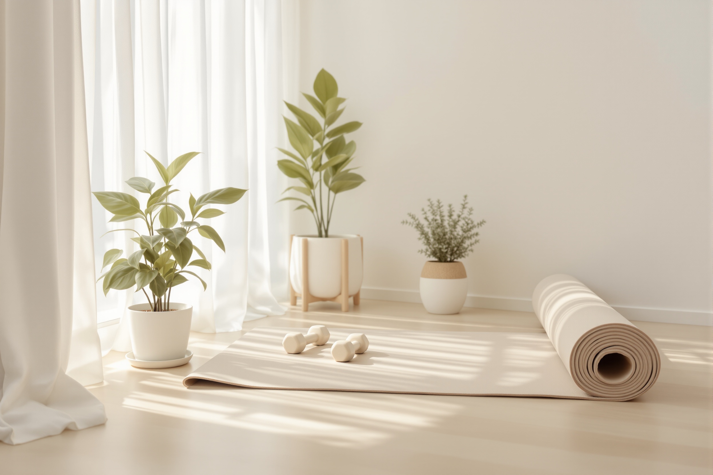 Minimalist home gym corner