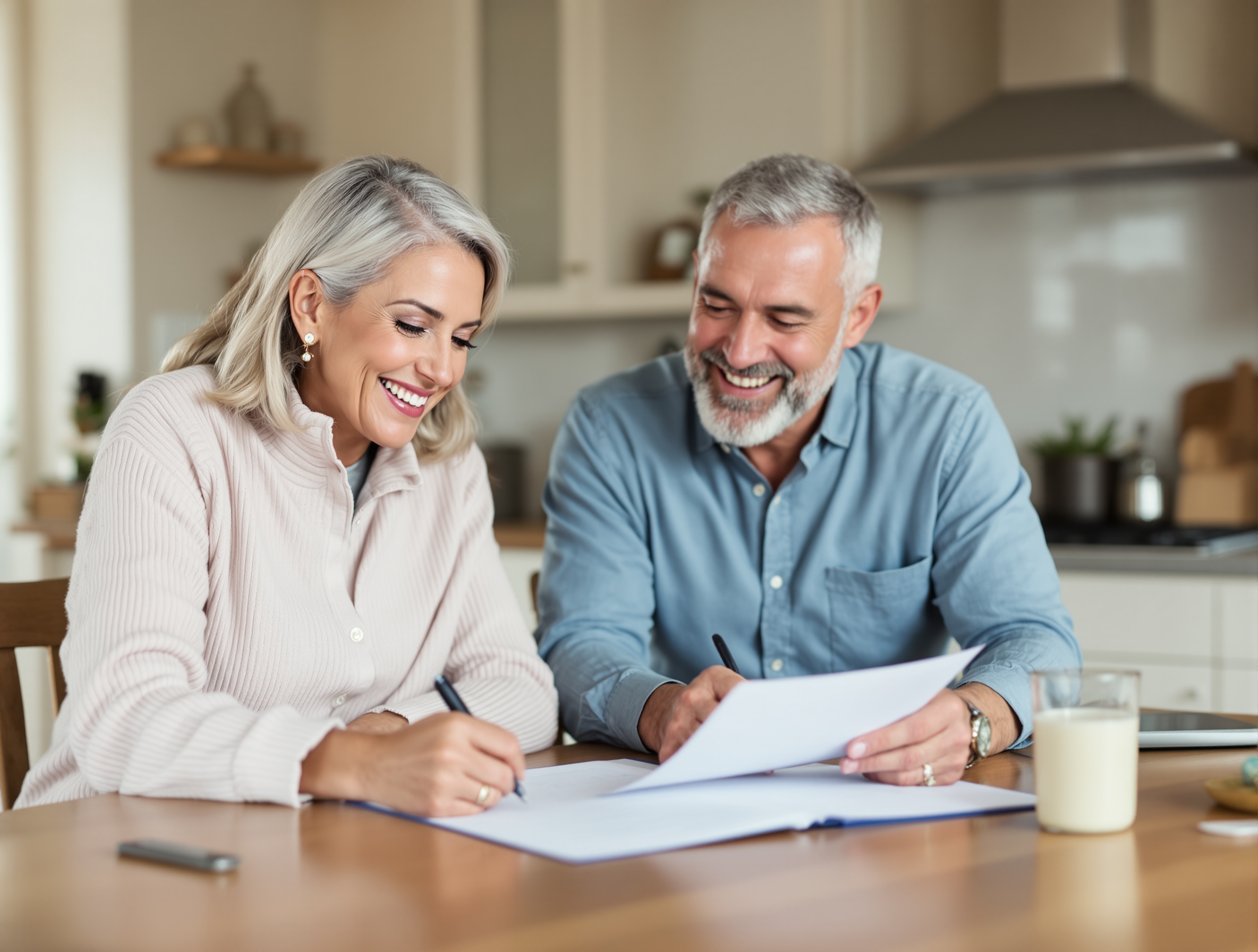 Homeowners reviewing financing options for basement waterproofing