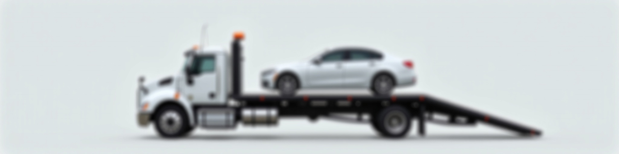 Flatbed tow truck transporting a donated vehicle — The Power Of Helping free pickup service