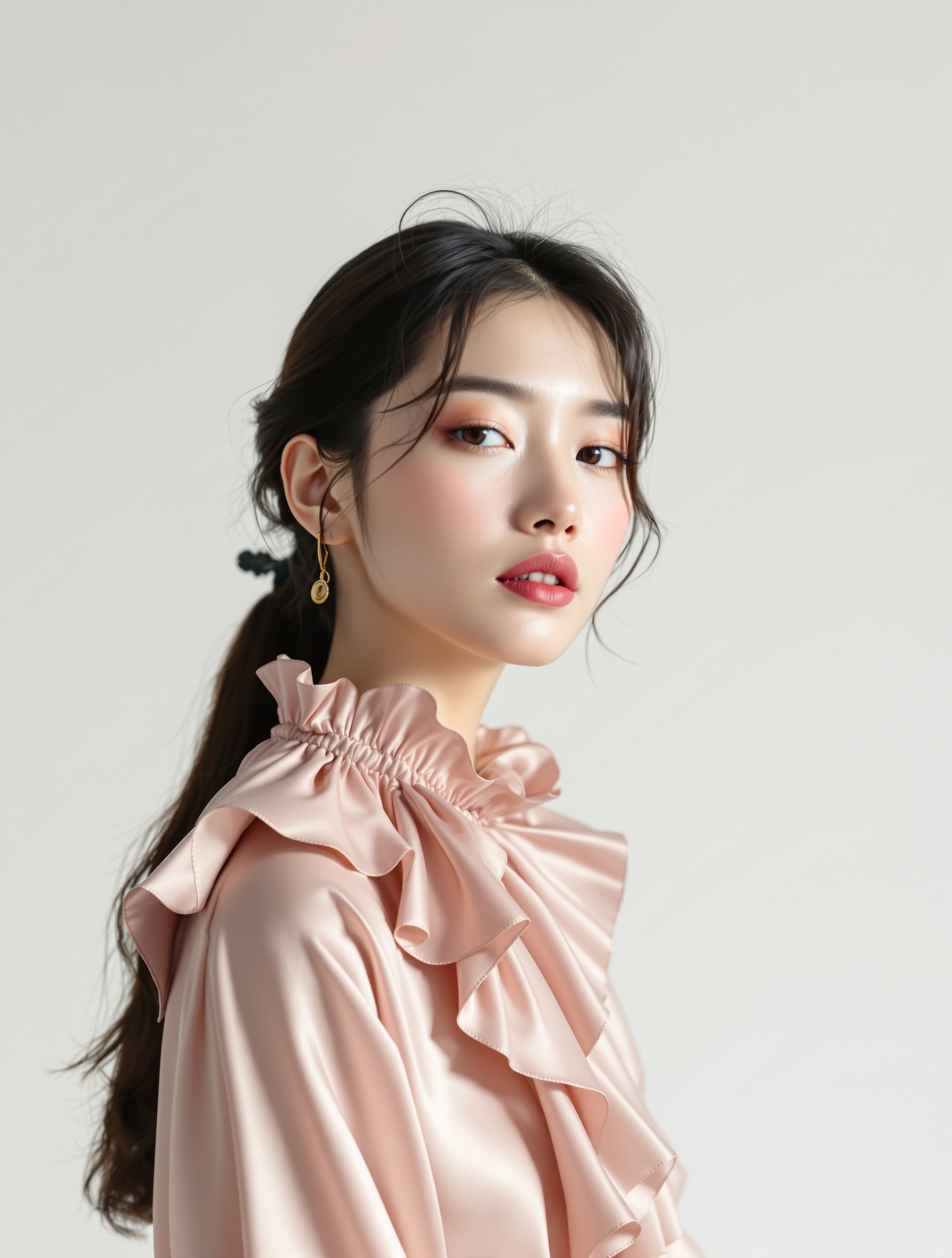 Áo kiểu cổ bèo lụa mềm