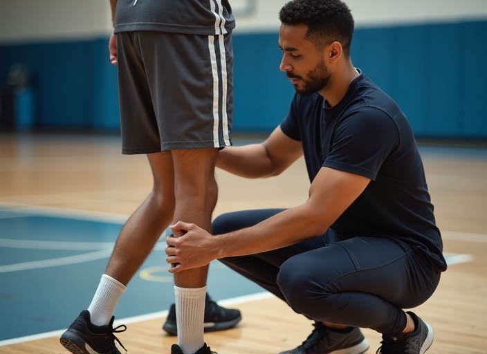 Basketbol oyuncusu diz fizyoterapisi - spor rehabilitasyonu
