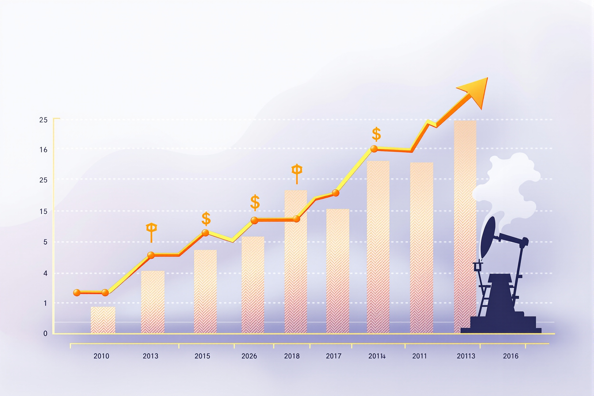 Grafico prezzi petrolio in crescita