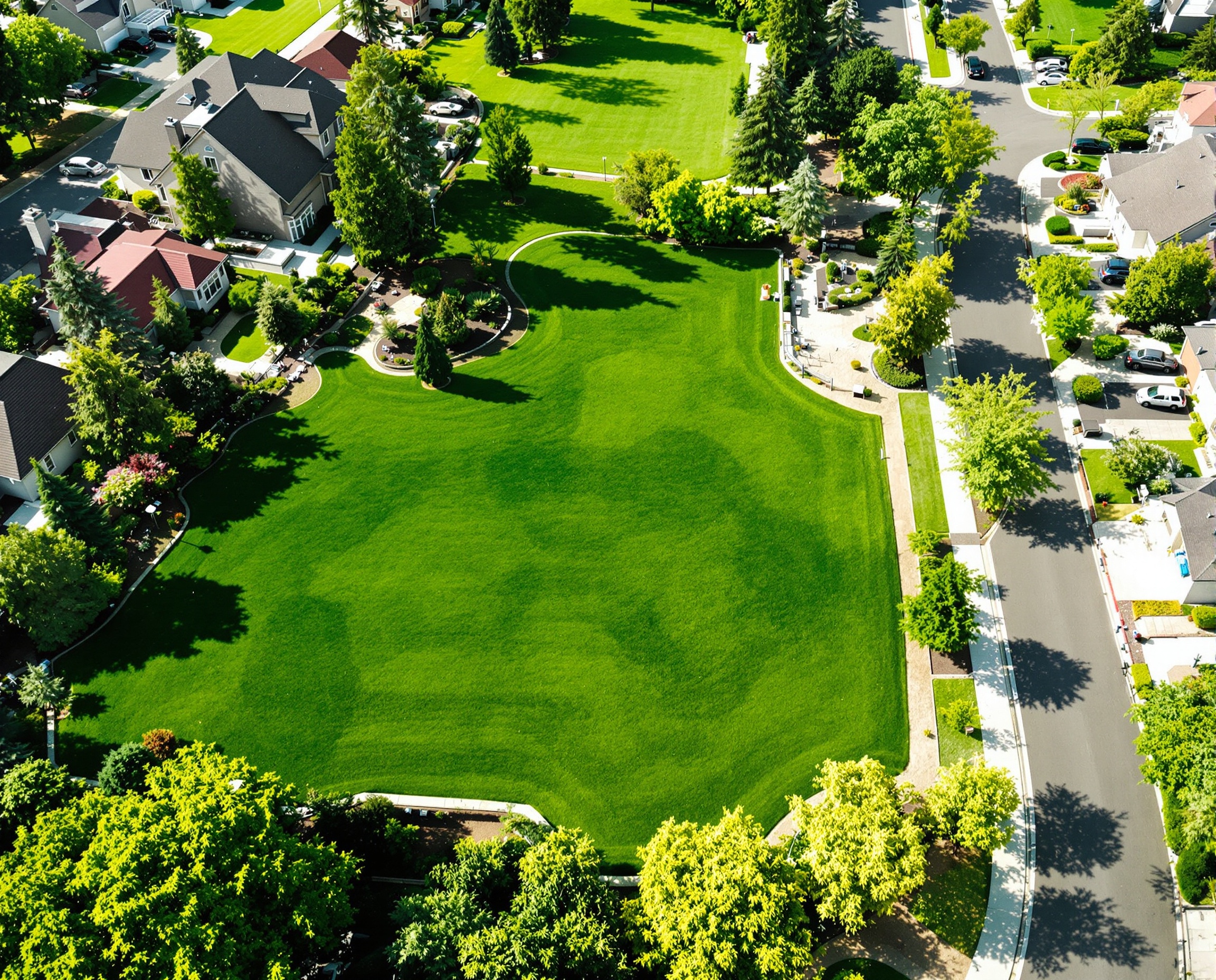 Aerial lawn view