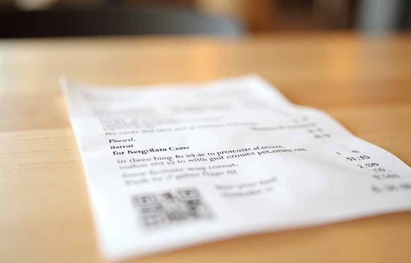 QR code printed on a customer receipt