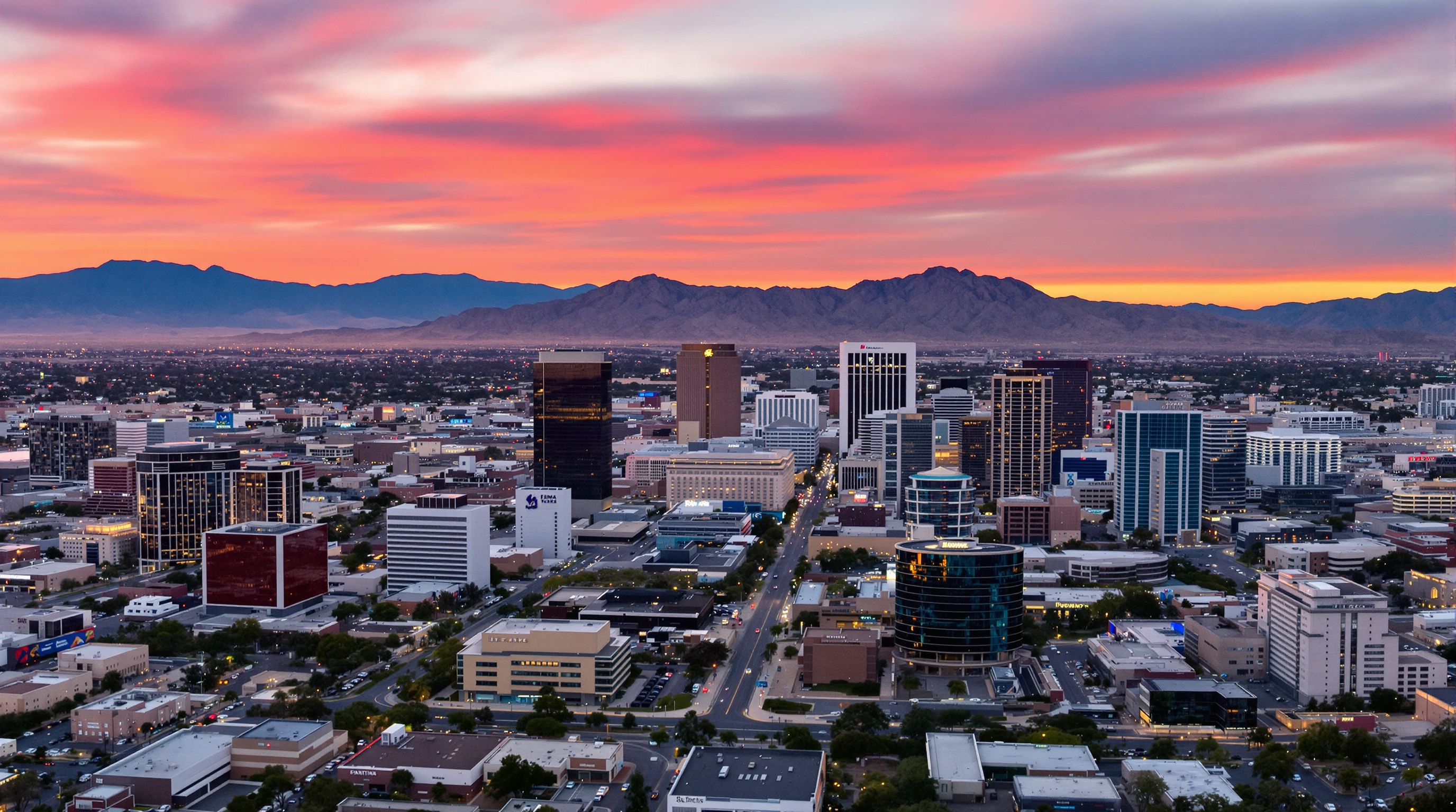 El Paso TX skyline with Franklin Mountains showing residential neighborhoods where homeowners pay property taxes