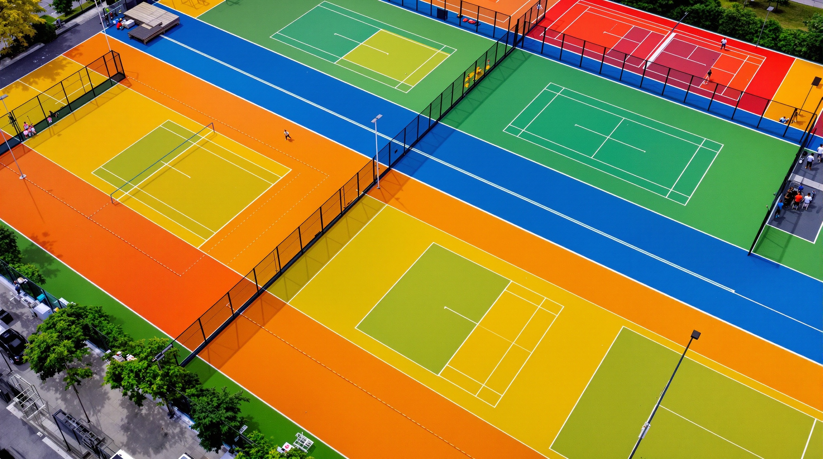 カラフルな人工芝スポーツコート