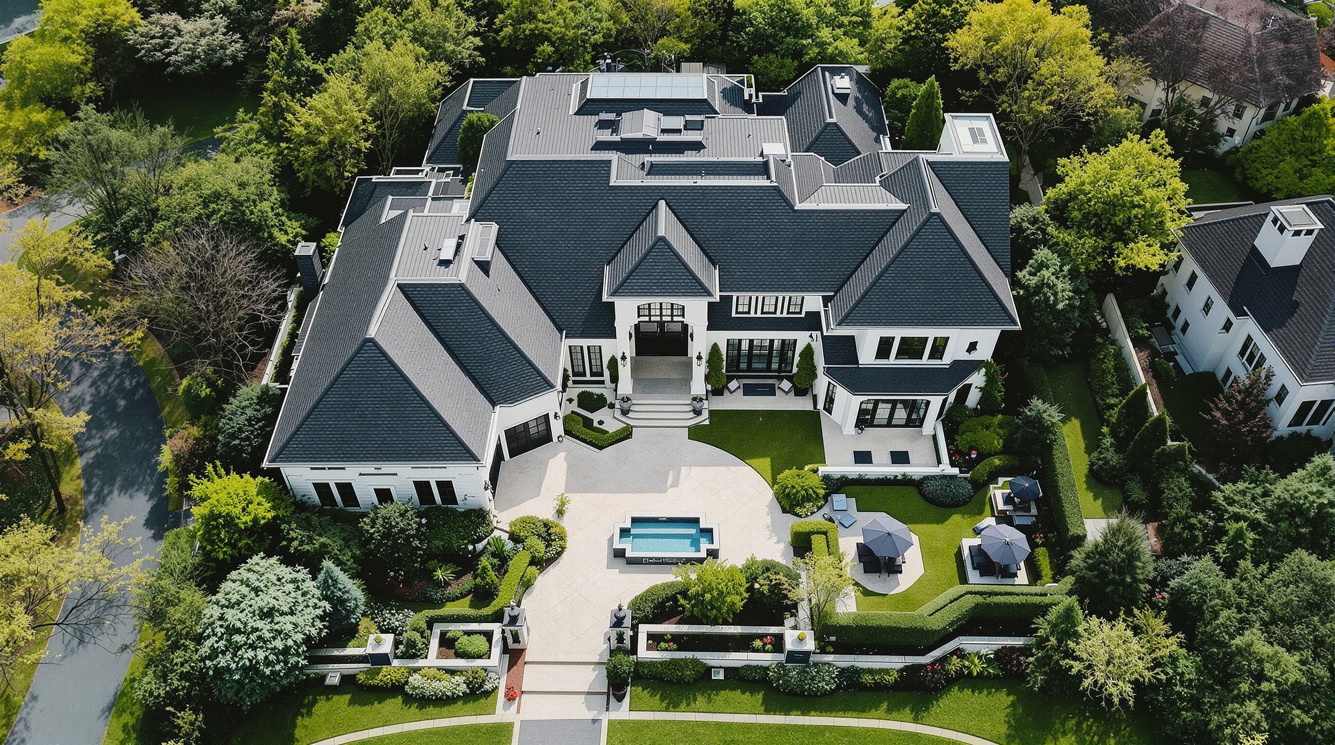 Aerial view of real estate