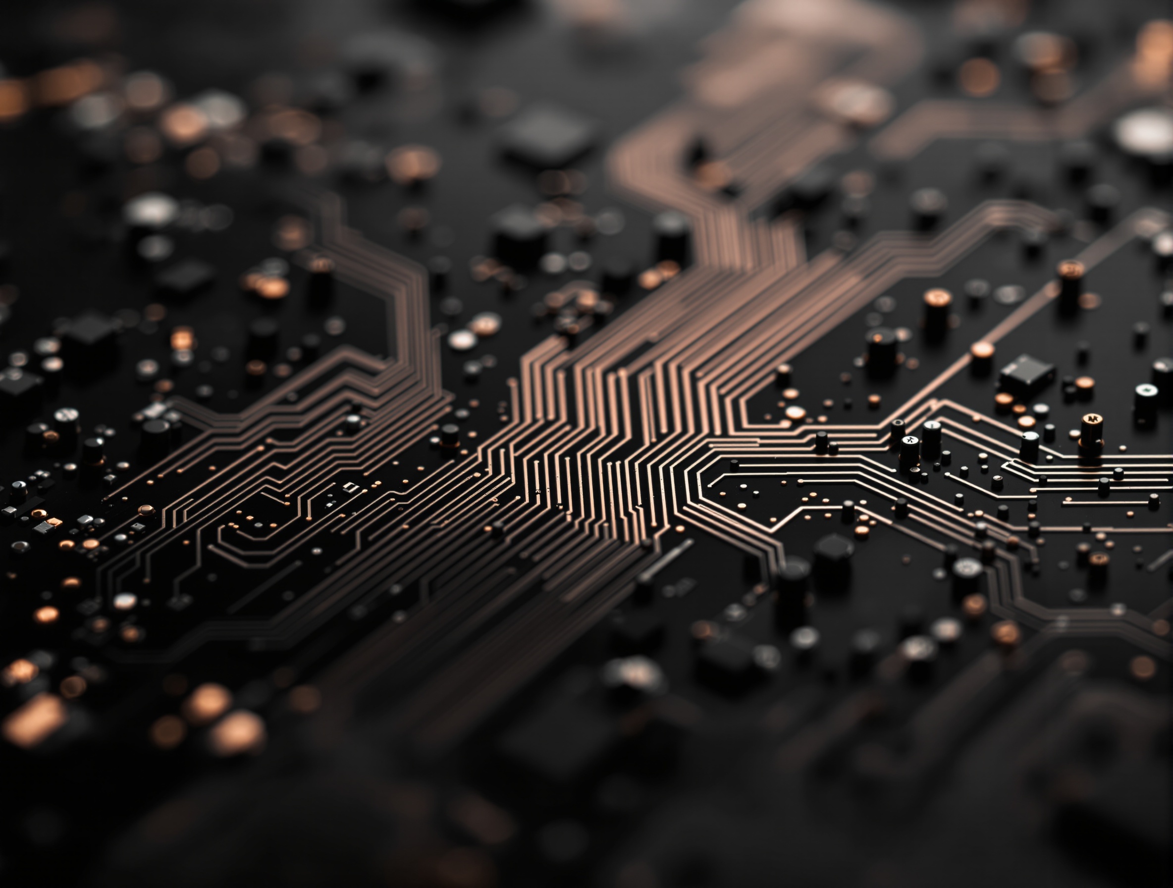 Modern technology stack powering custom web development Circuit board — custom web development technology