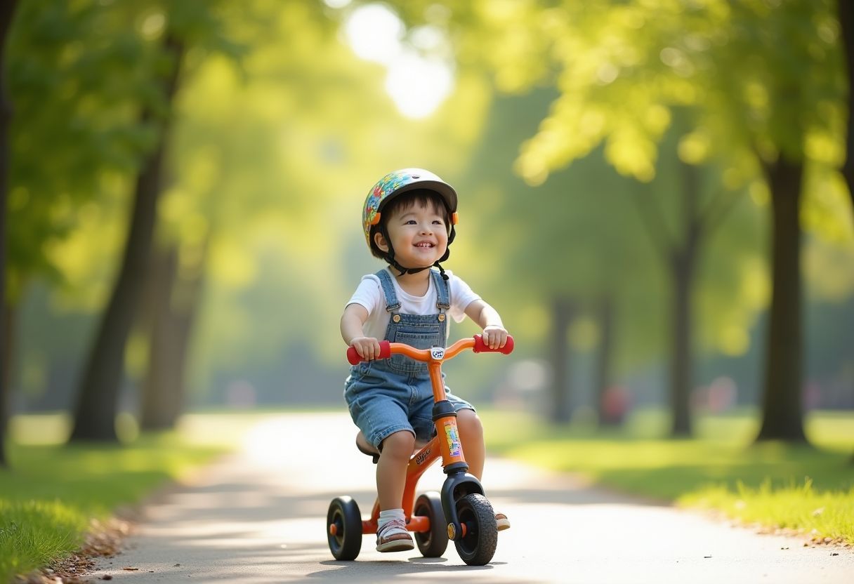 ストライダーでバランス感覚を身につける子供