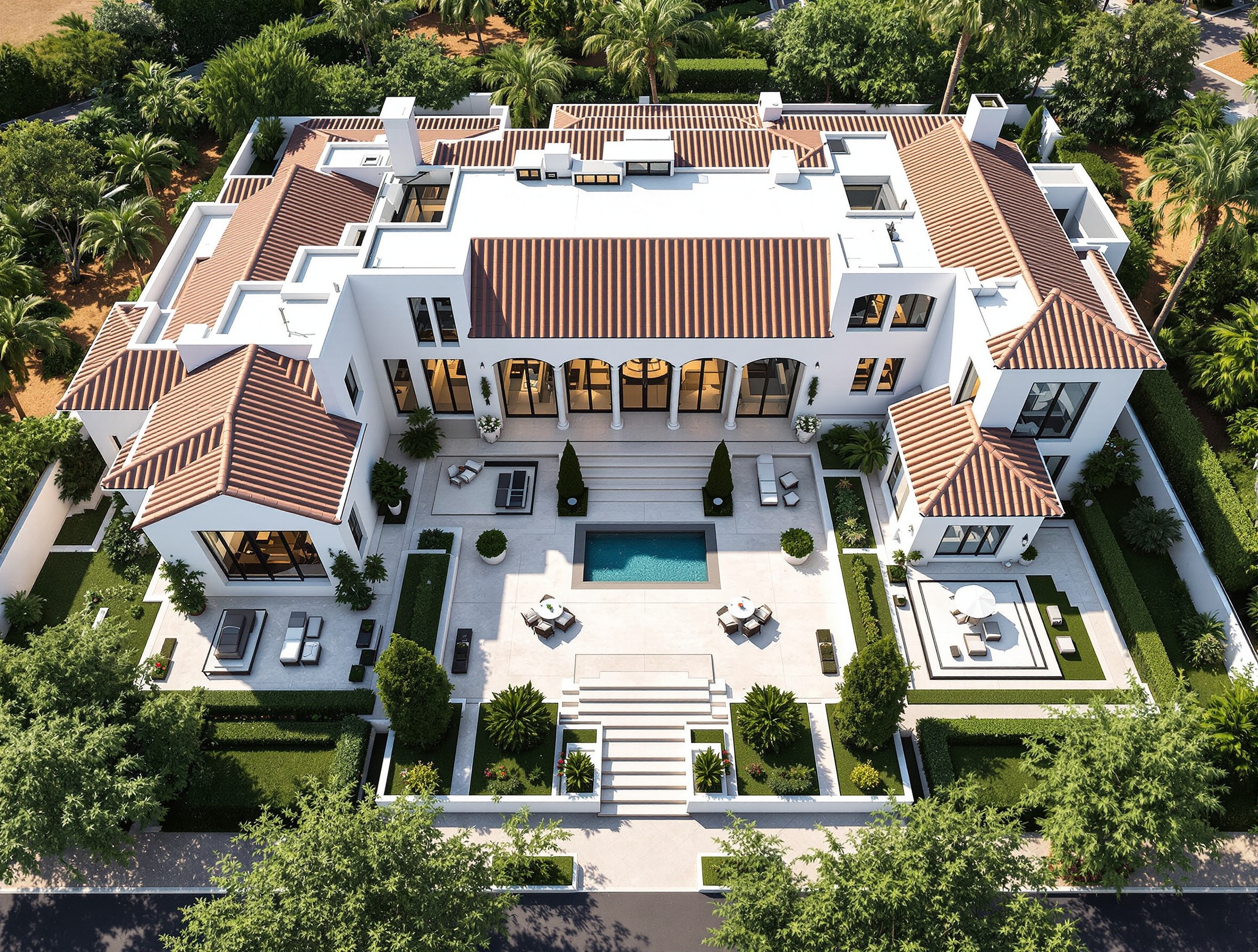 Mirrored Courtyard Estate
