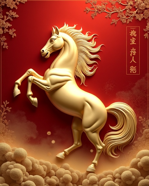 金色祥龙马 象征吉祥庆典