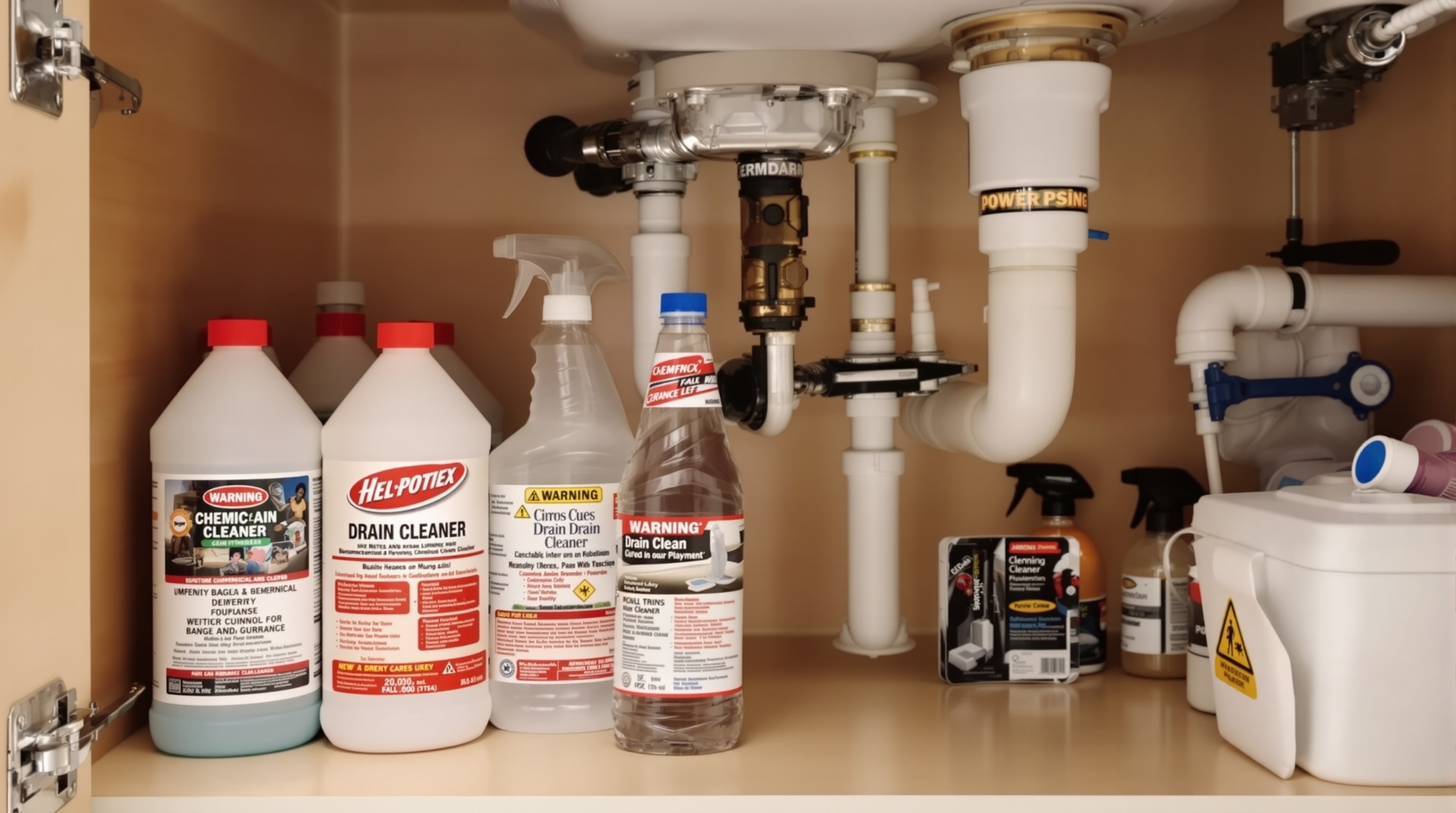 Chemical drain cleaners that can damage pipes in Bensalem PA homes