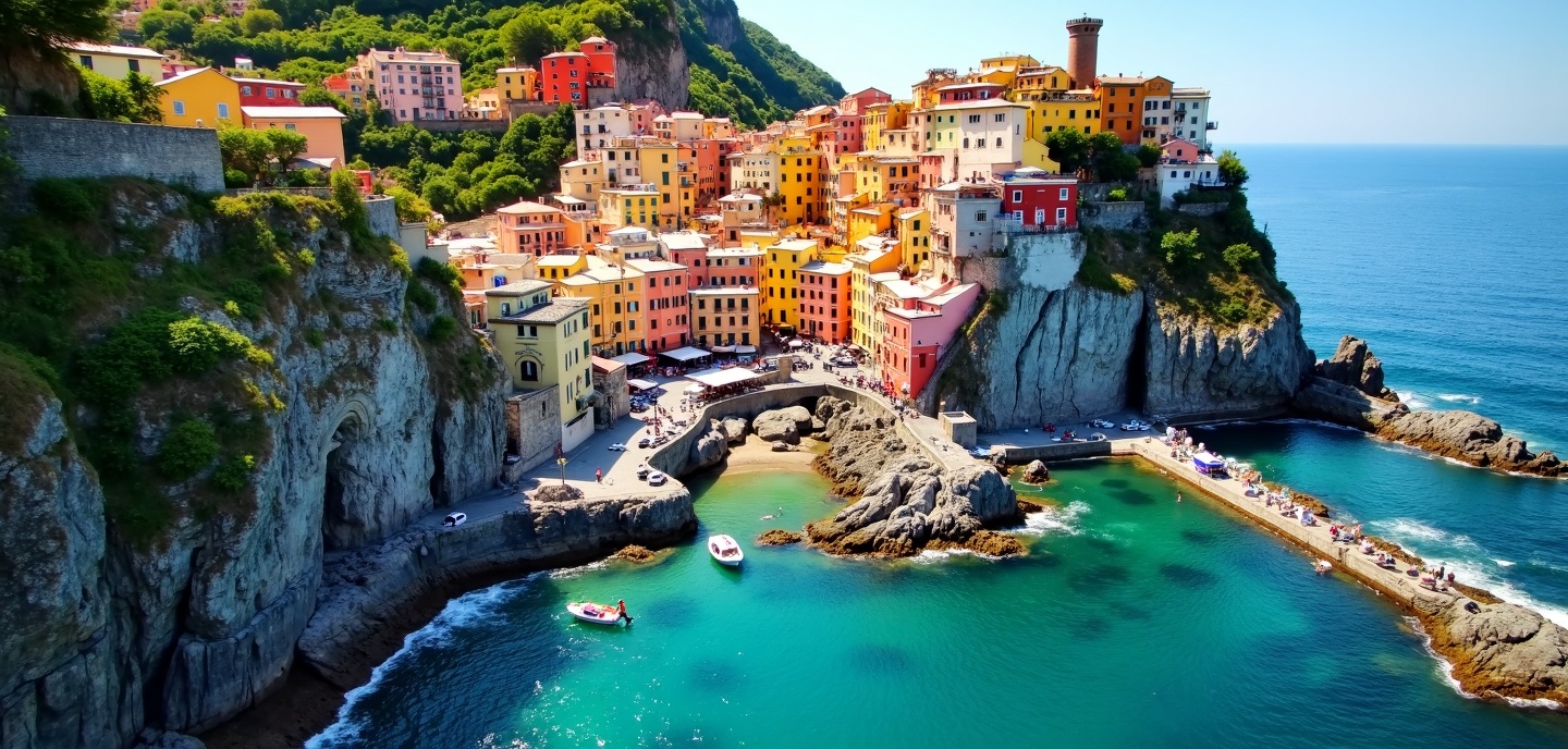 Cinque Terre Vernazza from above