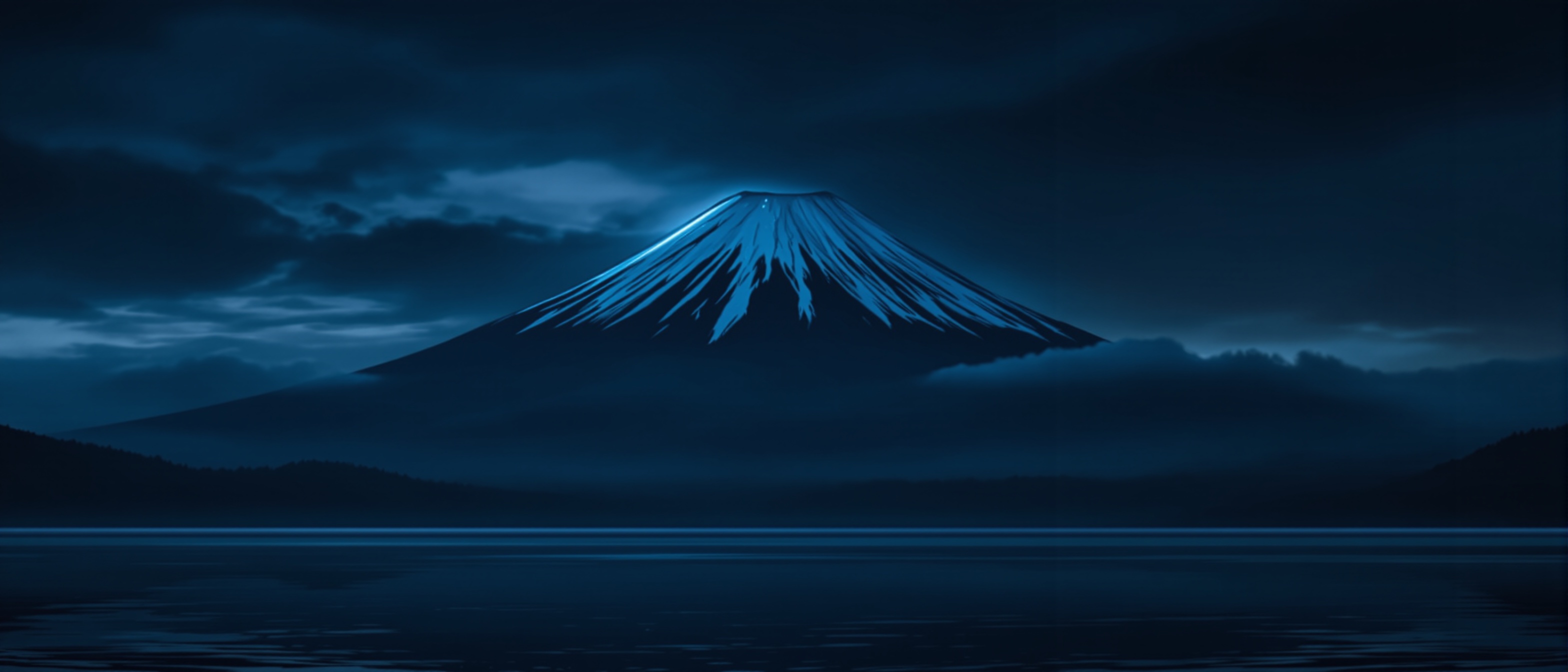 Mount Fuji dark landscape