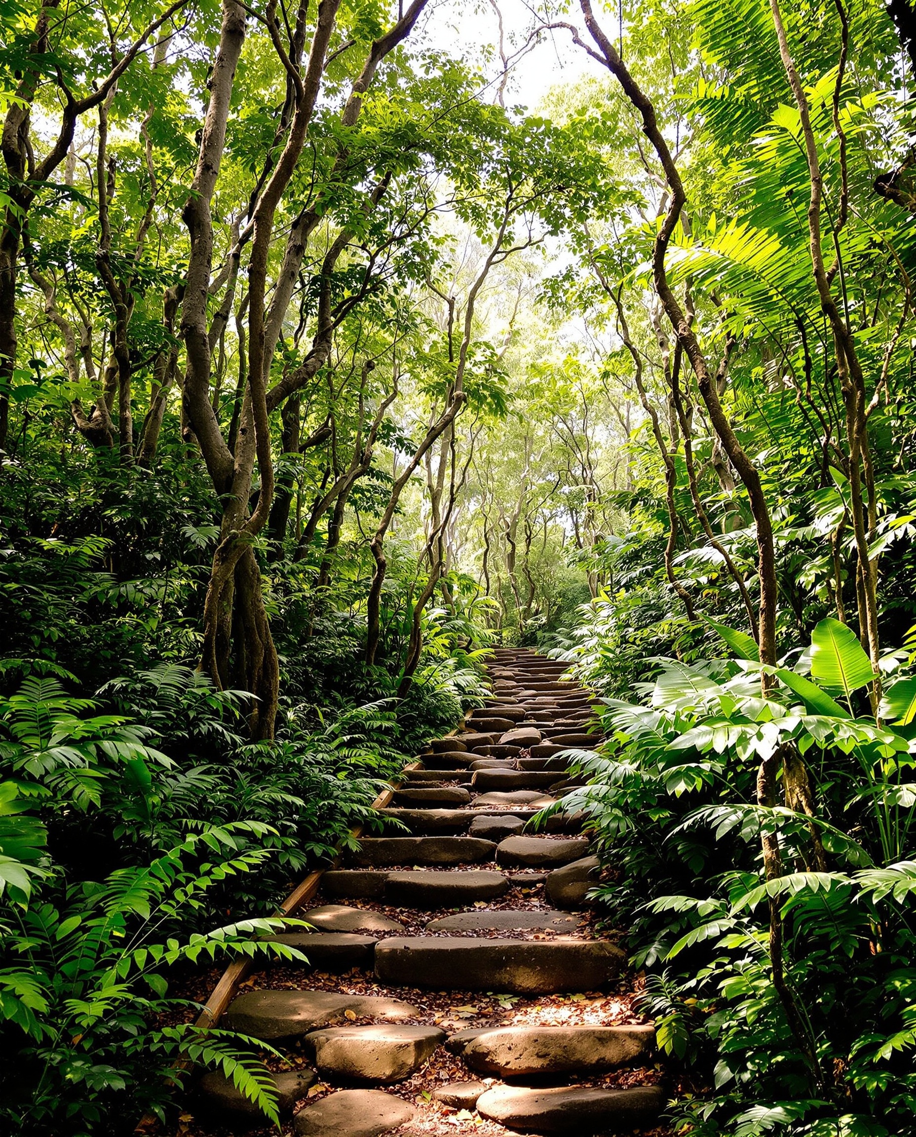 Lush tropical rainforest trail on Dunk Island